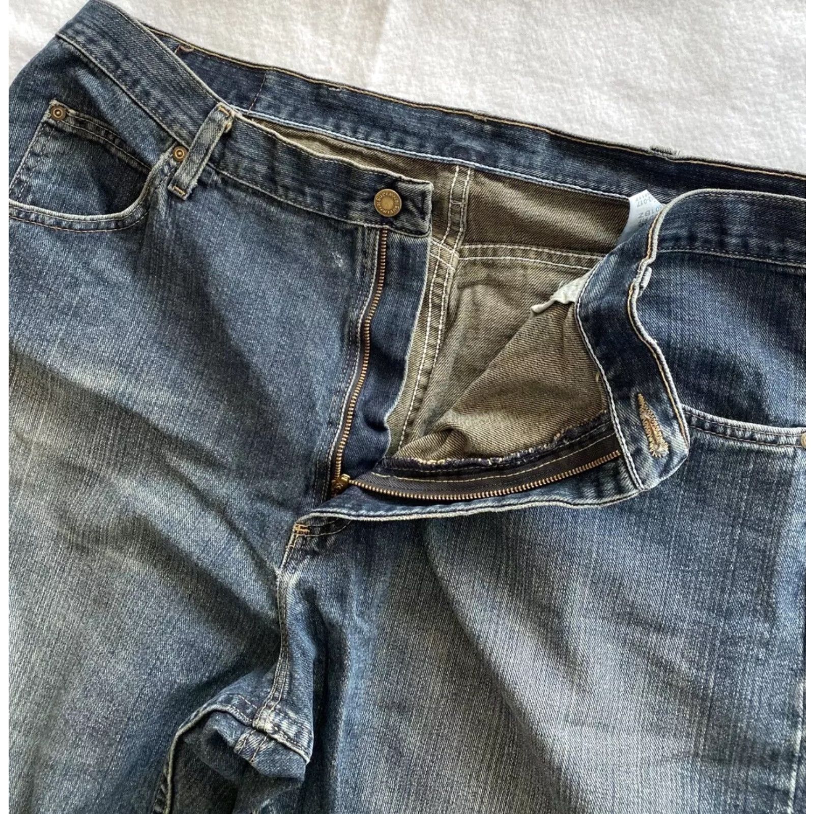 Wrangler Wrangler Jeans Men’s 40x30 Relaxed Fit Straight Leg Solid Blue Denim Cotton Regular Mens Pants Size US 40 / EU 56 - 3 Thumbnail