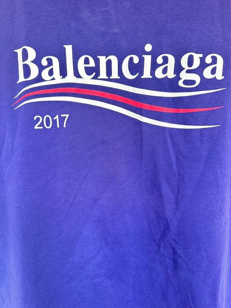 Balenciaga Balenciaga Blue Purple Wave Short Sleeve Shirt-2506 Size US XS / EU 42 / 0 - 5 Thumbnail