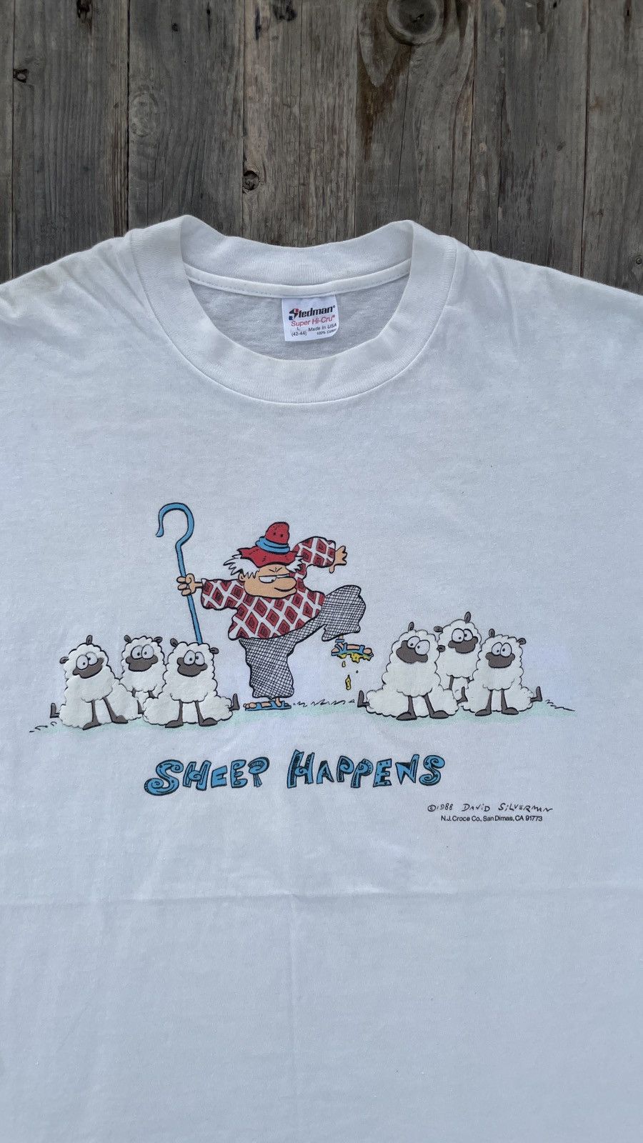 Other Vintage 80’s Art Tee Sheep Happens Size US L / EU 52-54 / 3 - 2 Thumbnail