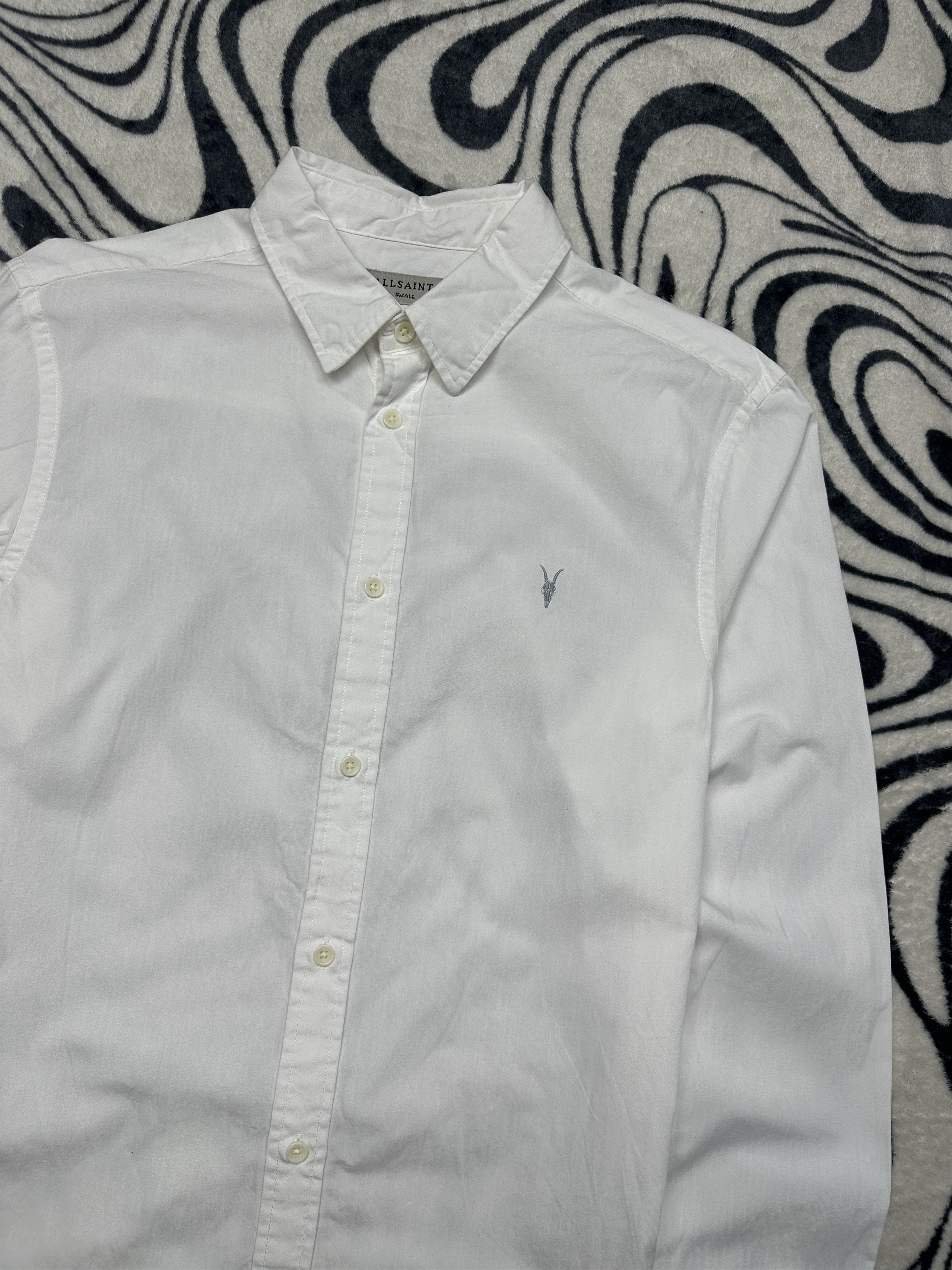 Allsaints Allsaints Mens Riviera Long Sleeve White Shirt Size US S / EU 44-46 / 1 - 2 Thumbnail