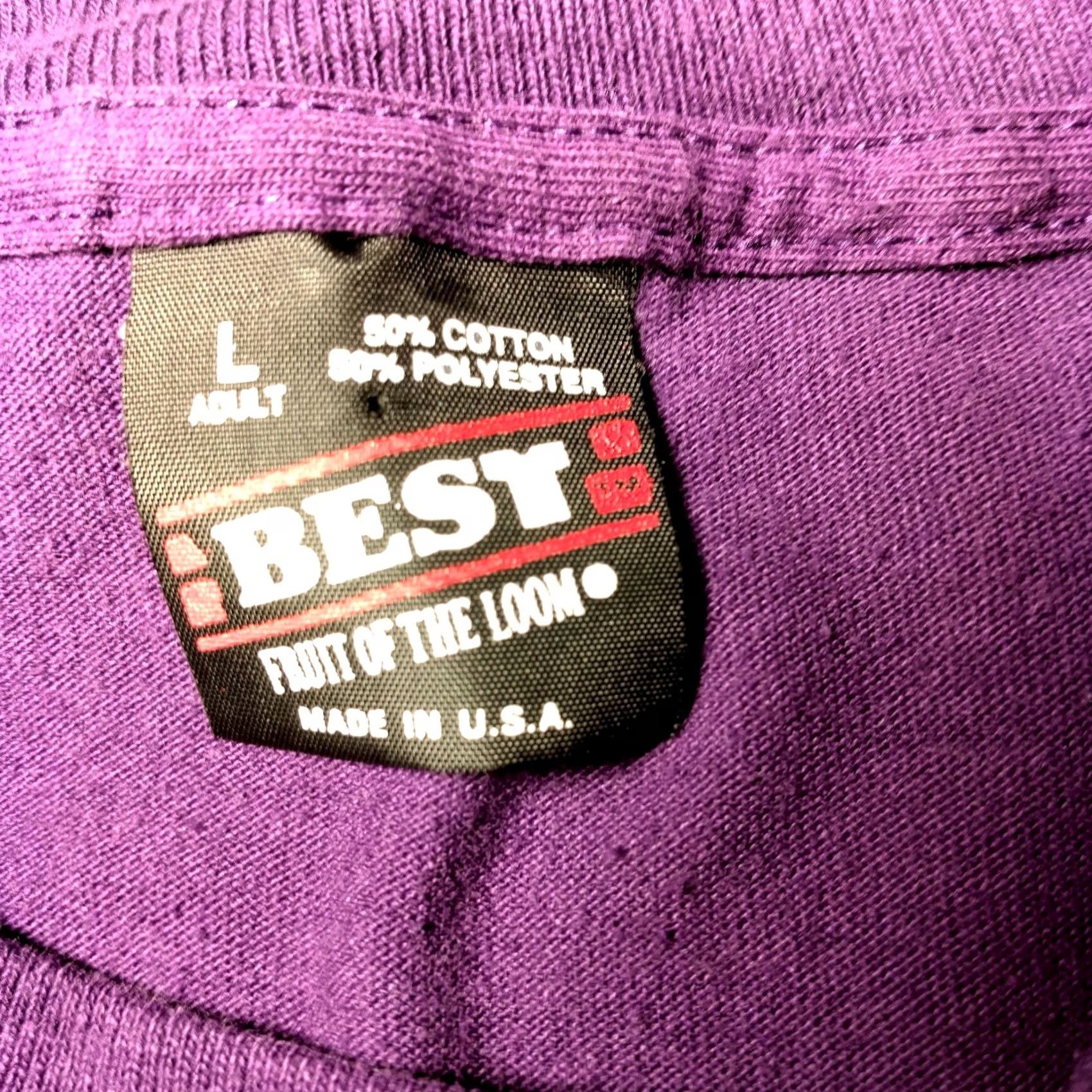 Fruit Of The Loom Vintage Cowboy Shirt Large Purple Glitter Single Stitch Cotton Blend Size US L / EU 52-54 / 3 - 4 Thumbnail