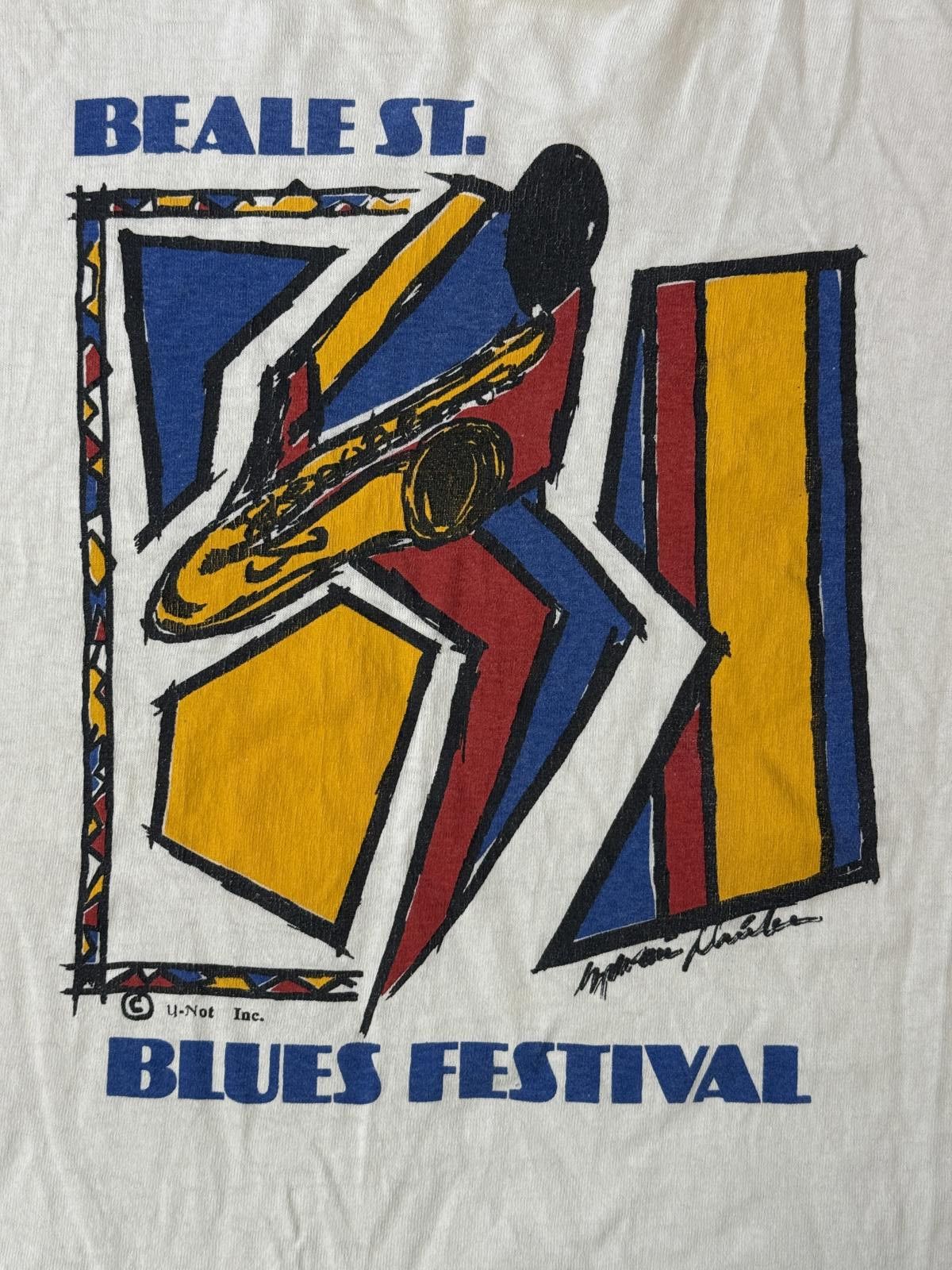 Designer VTG Beale St Jazz Art T-shirt Blues Festival Saxophone Tee L Size US XL / EU 56 / 4 - 3 Thumbnail