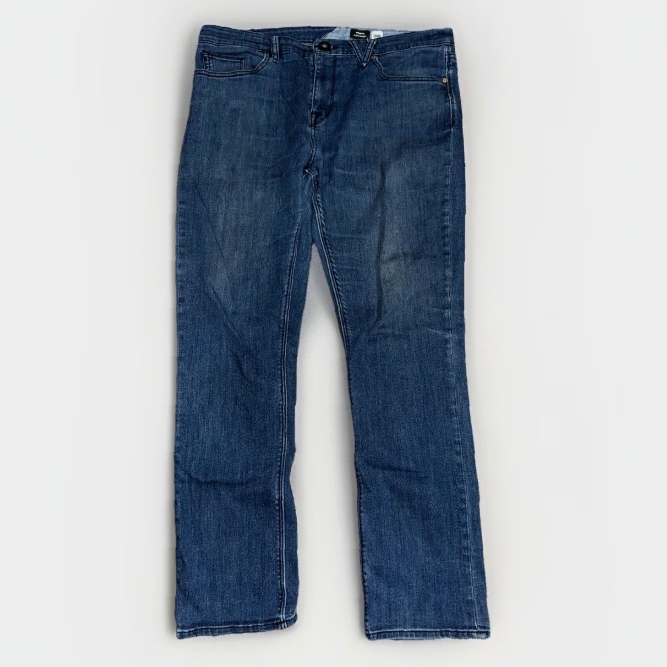 Volcom VINTAGE Volcom Vorta Slim Straight Jeans Men Blue Denim 38x33 Casual Skate Surf 90s Grunge City Workwear Mens Size US 38 / EU 54 - 4 Thumbnail