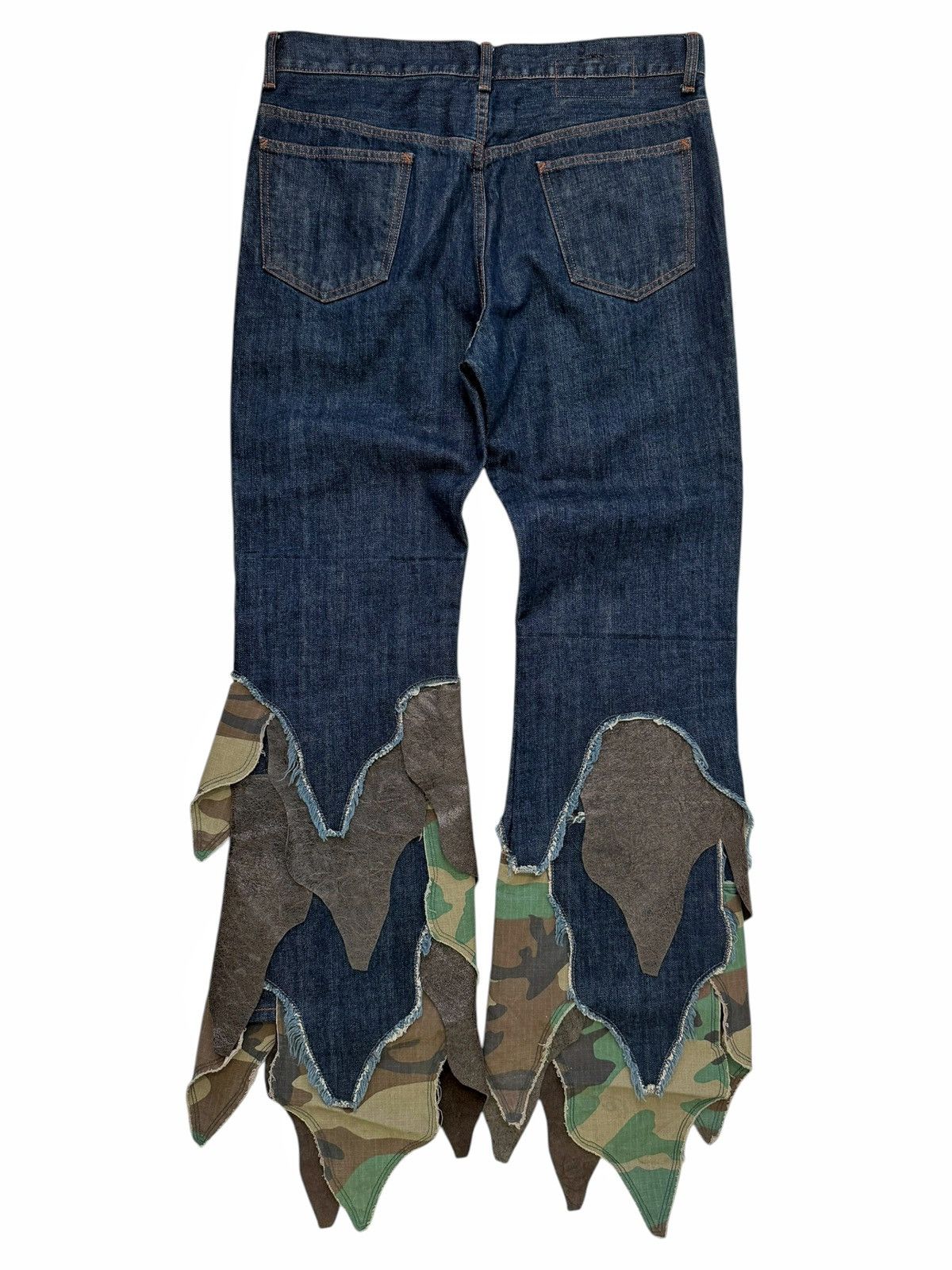 Jean Paul Gaultier 2000’s Foliage Flare Denim Pants Size US 33 - 2 Thumbnail