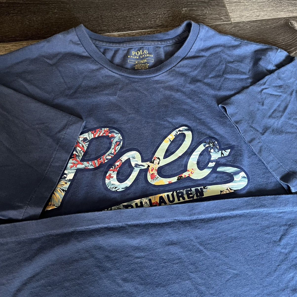Polo Ralph Lauren × Vintage Vintage Polo Ralph Lauren Hawaiian Script Graphic Logo Tee Size US M / EU 48-50 / 2 - 4 Thumbnail