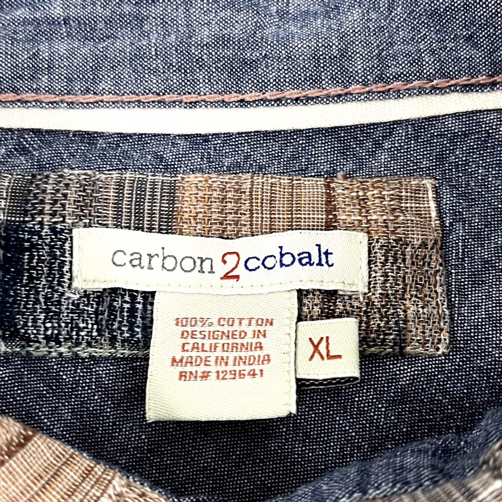 Carbon CARBON 2 COBALT Shirt Mens XL Multicolor Plaid Button-Up Long Sleeve Casual Formal Workwear Size US XL / EU 56 / 4 - 2 Thumbnail