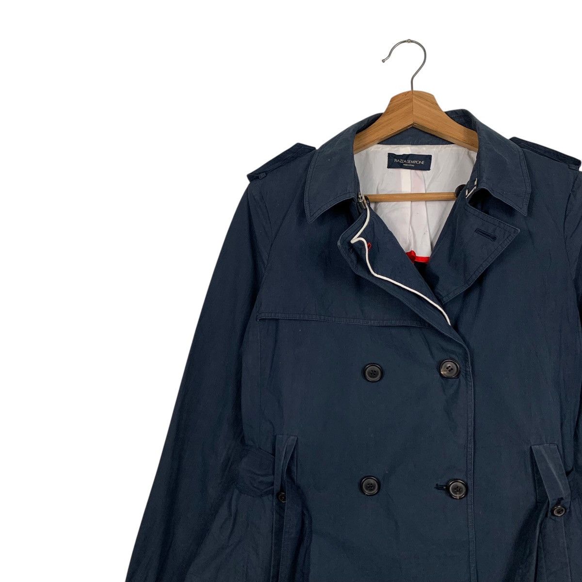 Japanese Brand PIAZZA SEMPIONE Double Breasted Trench Coat #1601-C71 Size M / US 6-8 / IT 42-44 - 6 Thumbnail