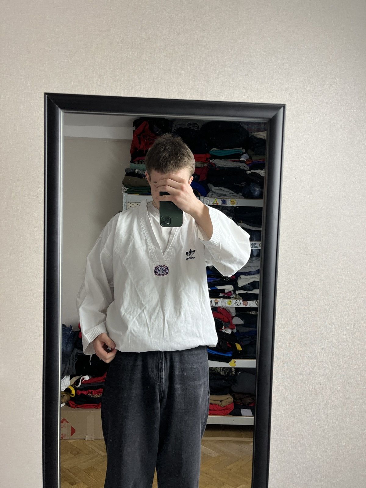 Adidas × Vintage Vintage 90’s Adidas Taekwondo Karate Uniform White Top Rare Size US L / EU 52-54 / 3 - 2 Thumbnail