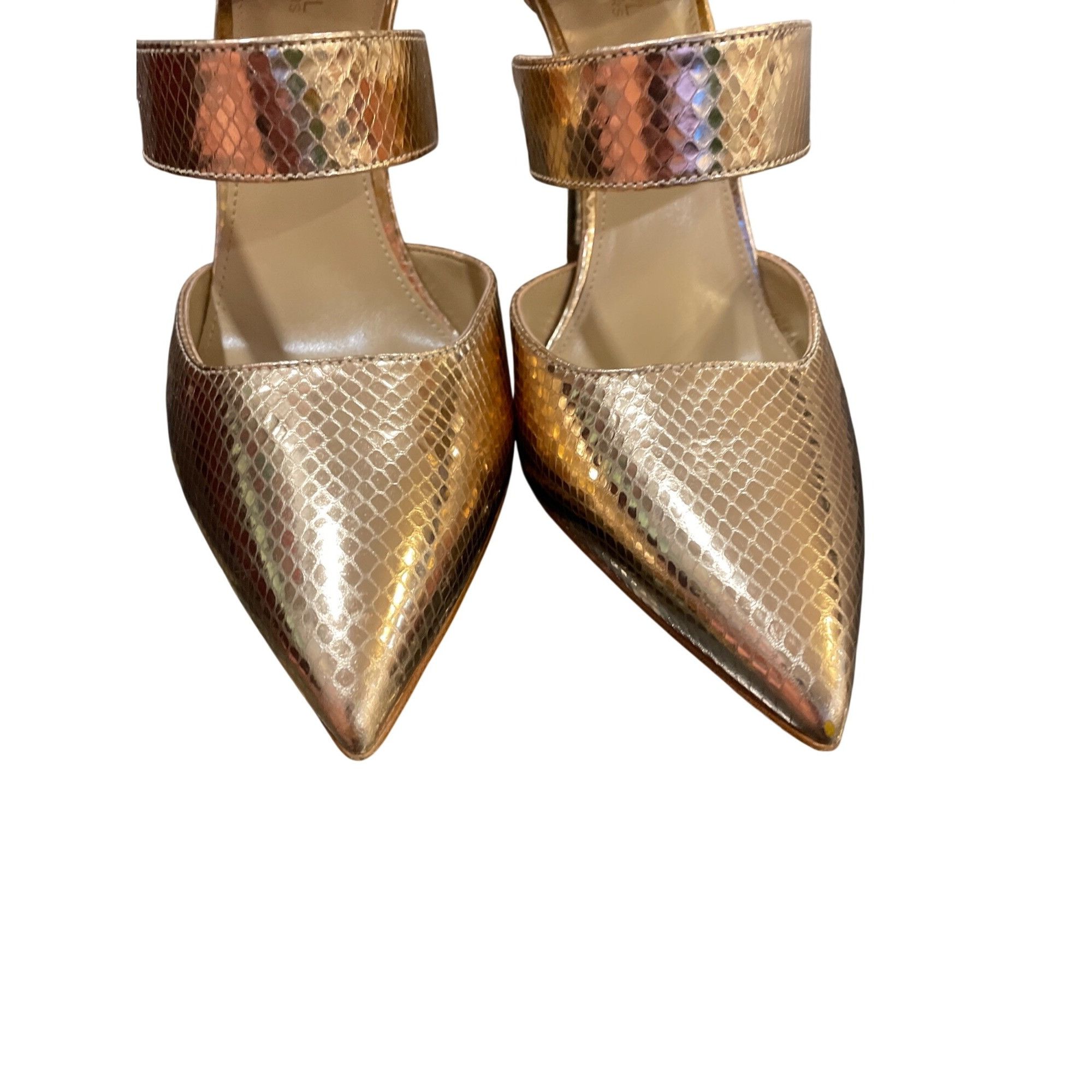 Michael Kors Michael Kors wms authentic gold croc design 4" stilleto heel Size US 8 / IT 38 - 9 Thumbnail