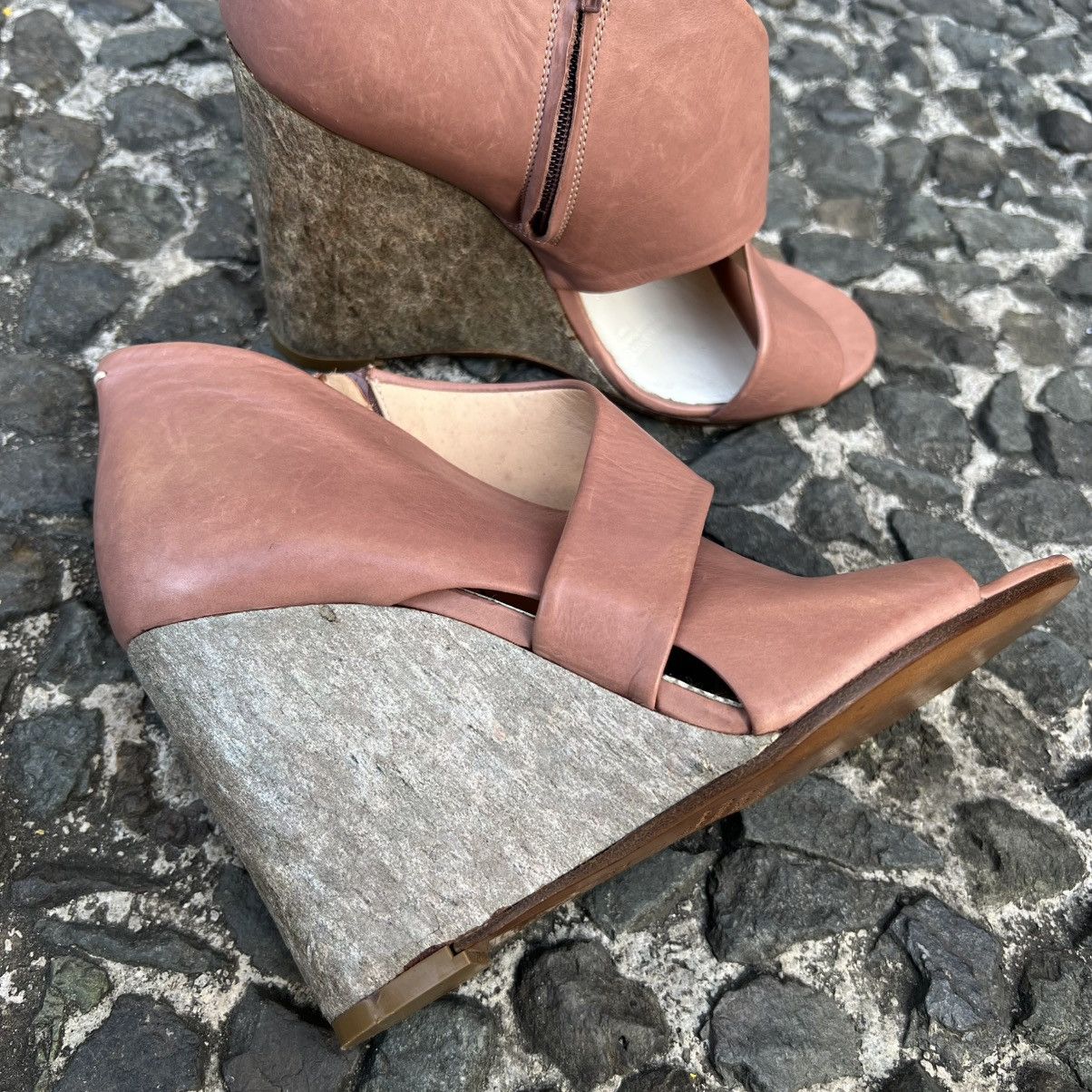 Maison Margiela Maison Margiela pink leather wedge peep-toe ankle boots Size US 6 / IT 36 - 5 Thumbnail