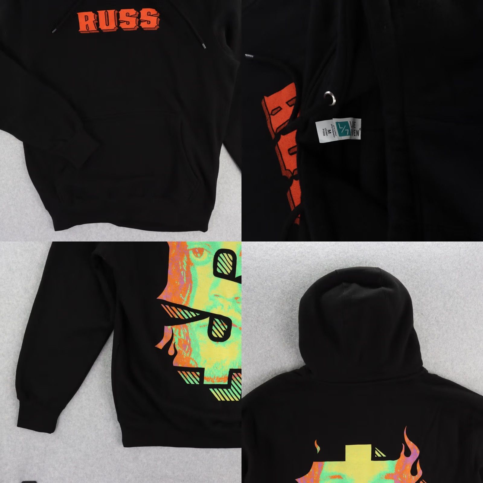 Vintage RUSS face Hoodie RARE Size Medium Red Rapper Rap Hip Hop Pullover Black Nike Shirt Size US M / EU 48-50 / 2 - 8 Thumbnail