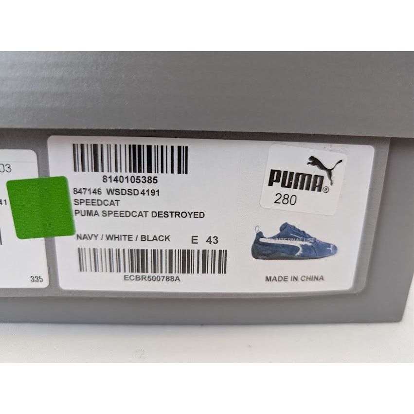 Balenciaga × Puma o1rshd1 Speedcat Destroyed Low Top Sneaker in Navy / White Size US 10 / EU 43 - 23 Thumbnail