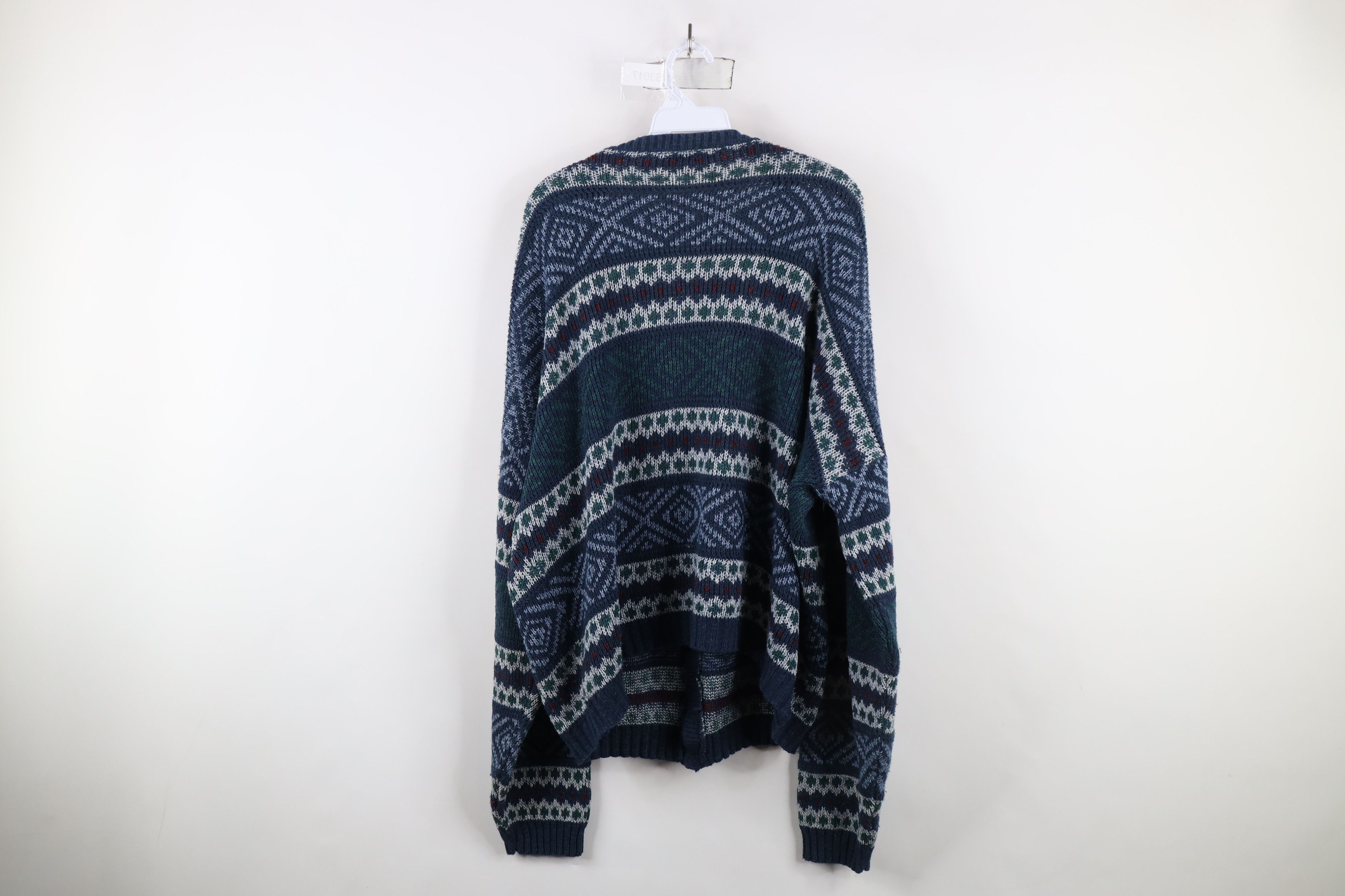 Vintage Vintage 90s Coogi Style Fair Isle Knit Cardigan Sweater USA Size US XL / EU 56 / 4 - 9 Thumbnail