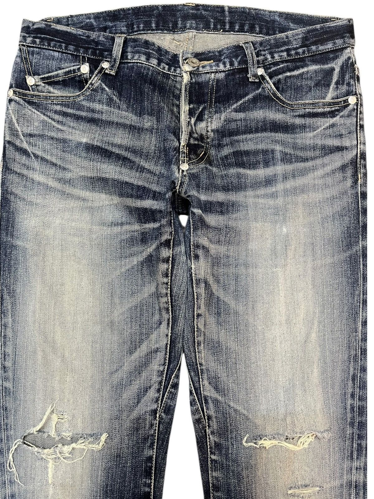 Le Grande Bleu (L.G.B.) × POST ARCHIVE FACTION (PAF) × Tornado Mart Vintage Tornado Mart Faded Distressed Denim Size US 32 / EU 48 - 2 Thumbnail