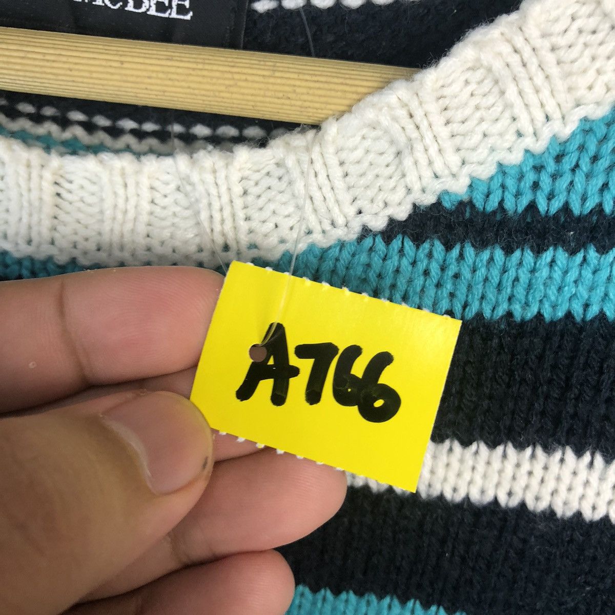 Designer × Japanese Brand × OVER THE STRiPES Cecil Mcbee Green Stripe Knitwear #A766 Size M / US 6-8 / IT 42-44 - 10 Thumbnail