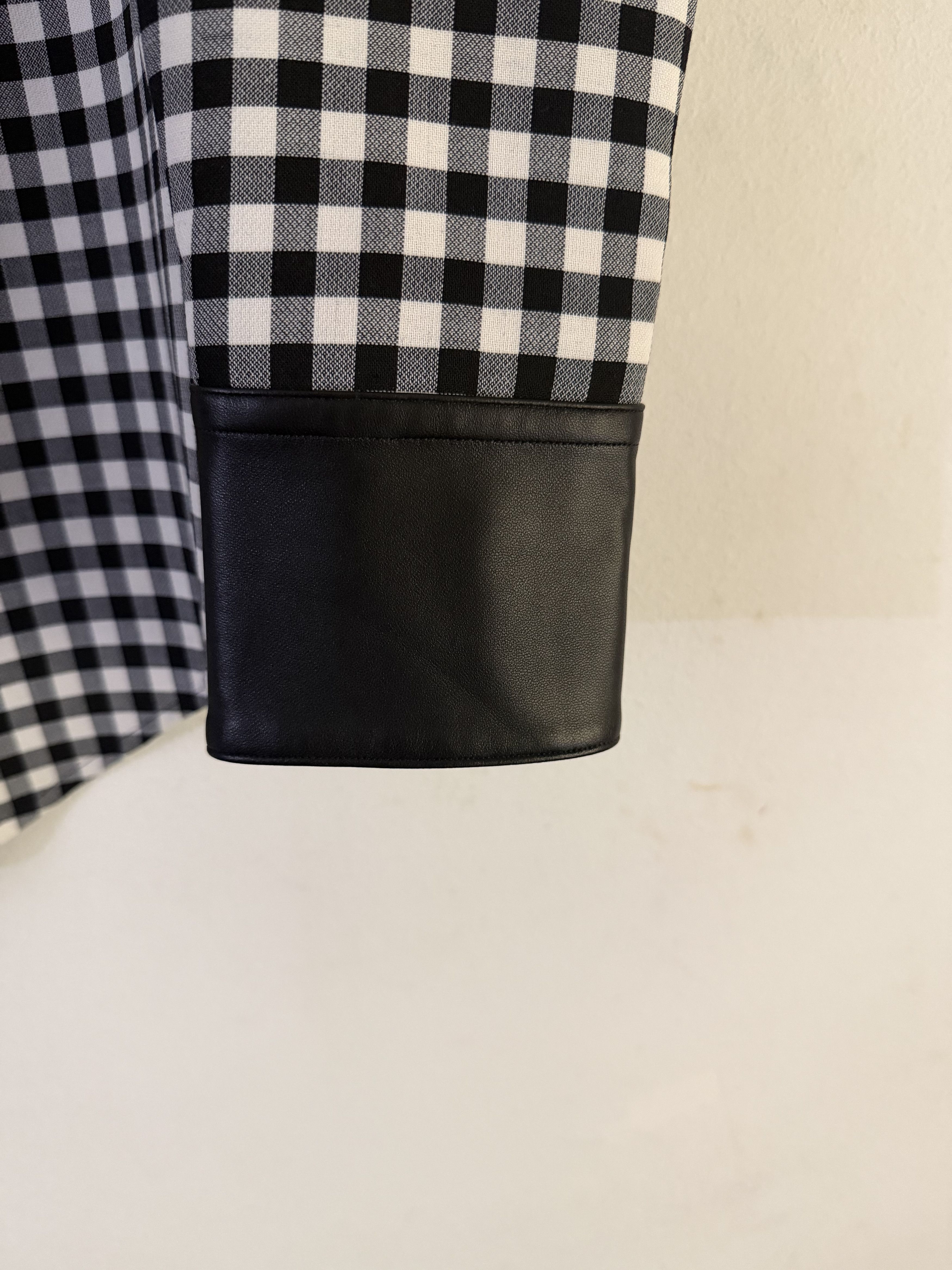 Ernest W. Baker Leather Trim Check Wool Shirt Size US M / EU 48-50 / 2 - 4 Thumbnail