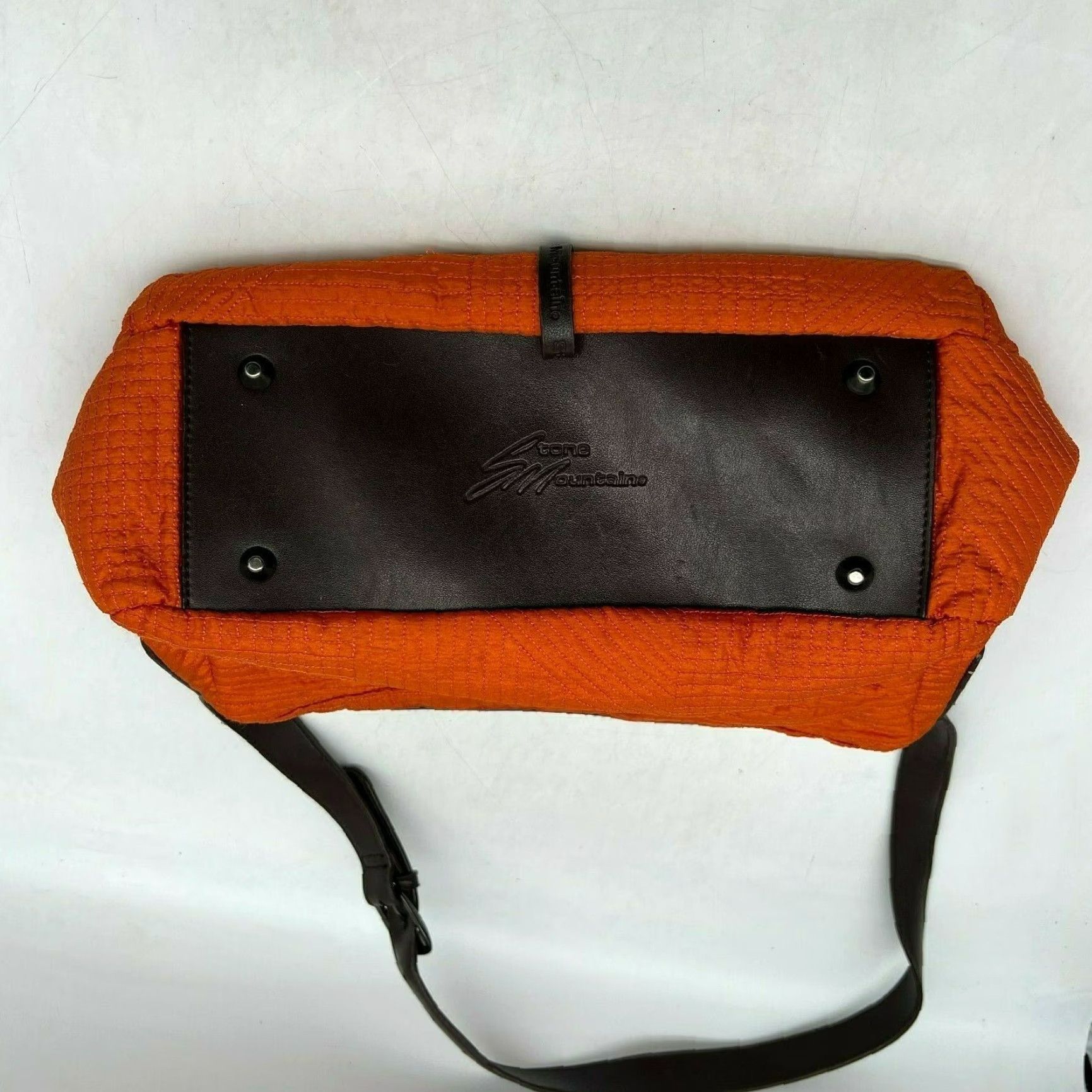 Vintage Stone Mountain Shoulder Bag Womens 7X12 Orange Adjustable Strap Buckle Zip Cotton Blend 90s Classic Casual Bag Women Size ONE SIZE - 3 Thumbnail