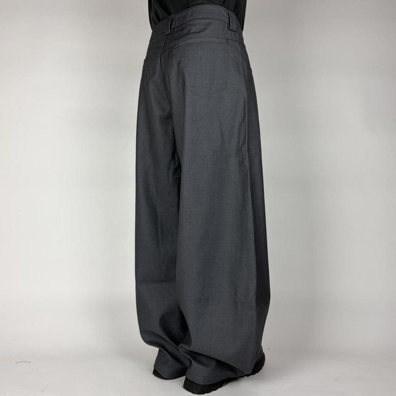 Other Grey Ultra Wide Balloon Suit Trousers Size US 34 / EU 50 - 3 Thumbnail
