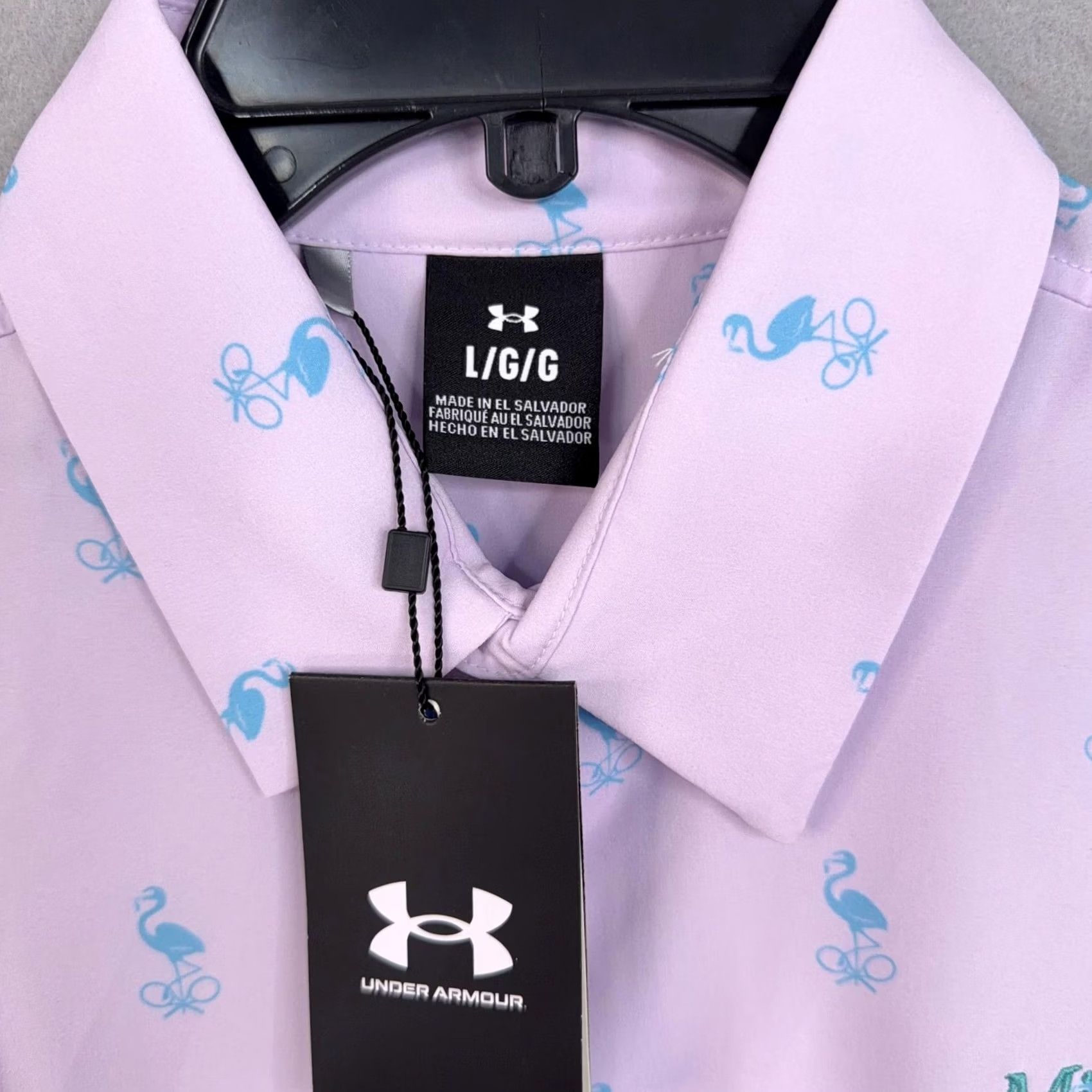 Under Armour Miami Tennis Open Shirt Men Large Purple Flamingo Under Armour Graphic Sport - Mens Size US L / EU 52-54 / 3 - 4 Thumbnail