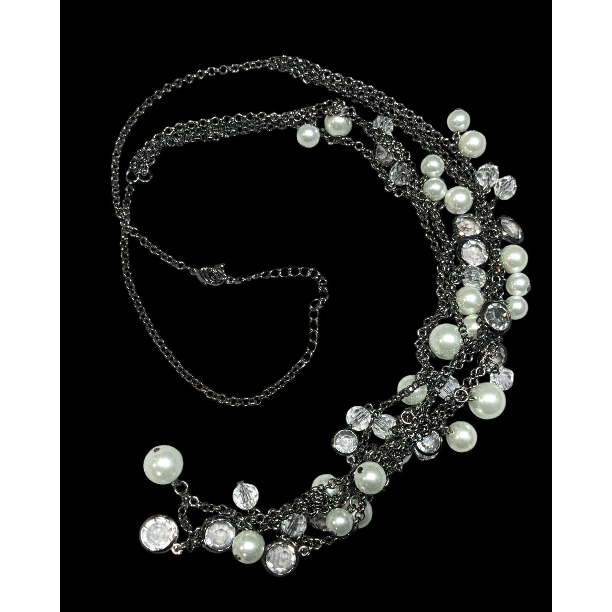 Other Glam Goth Faux Pearl And Gem Accent Multilayer Necklace Size ONE SIZE - 1 Thumbnail