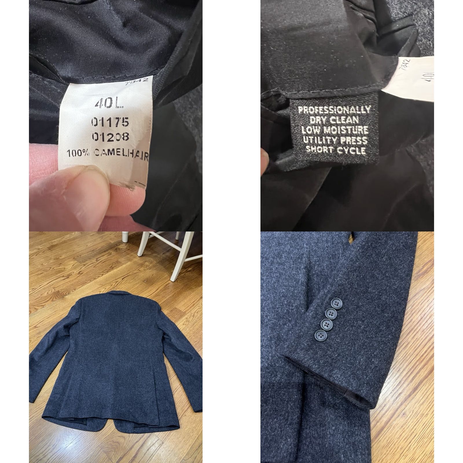 Jos. A. Bank Jos A Bank Men's Blazer Sport Coat Jacket 40L Camel Hair Charcoal Dark Heather Solid Size 40R - 8 Thumbnail