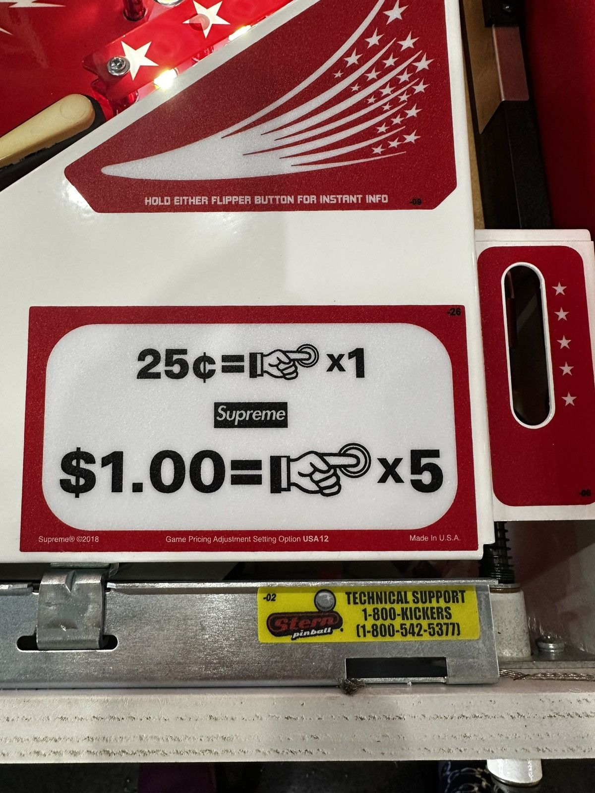 Supreme Supreme X Stern Pinball Machine Size ONE SIZE - 3 Thumbnail