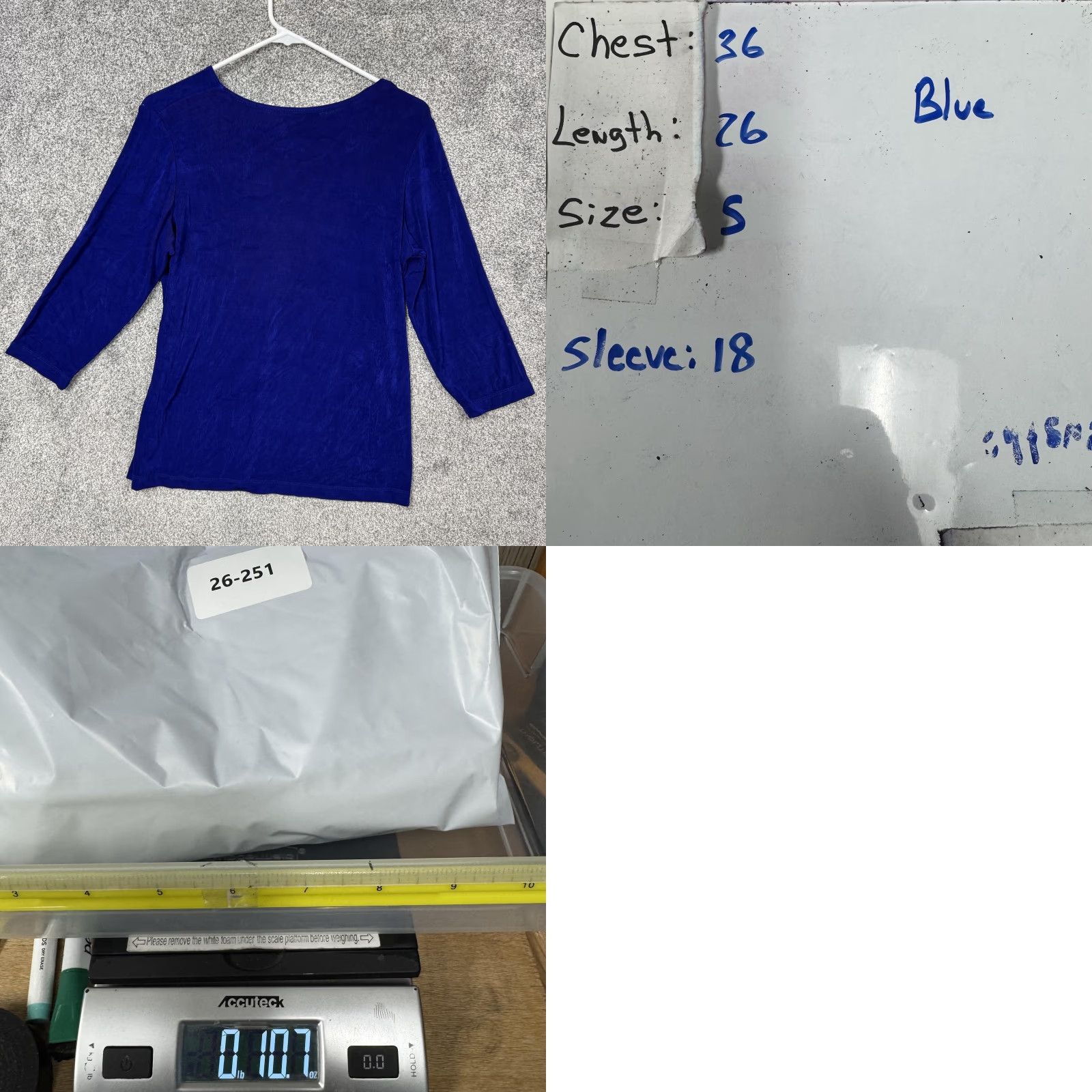 Vintage VINTAGE Citiknits Top Blouse 3/4 Sleeve V-Neck Royal Blue Womens S Size S / US 4 / IT 40 - 8 Thumbnail