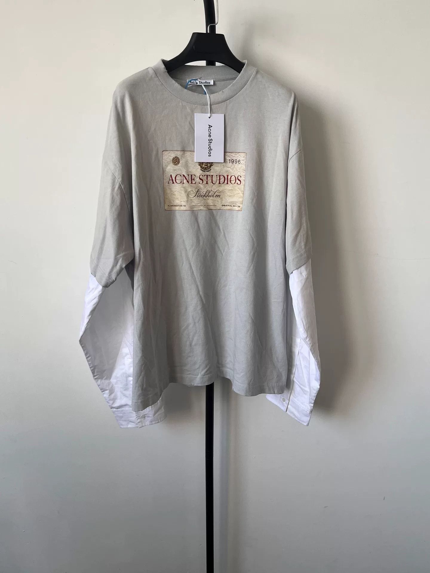 Acne Studios Acne Studios Logo Print Loose Long Sleeve T-shirt Size US L / EU 52-54 / 3 - 1 Thumbnail