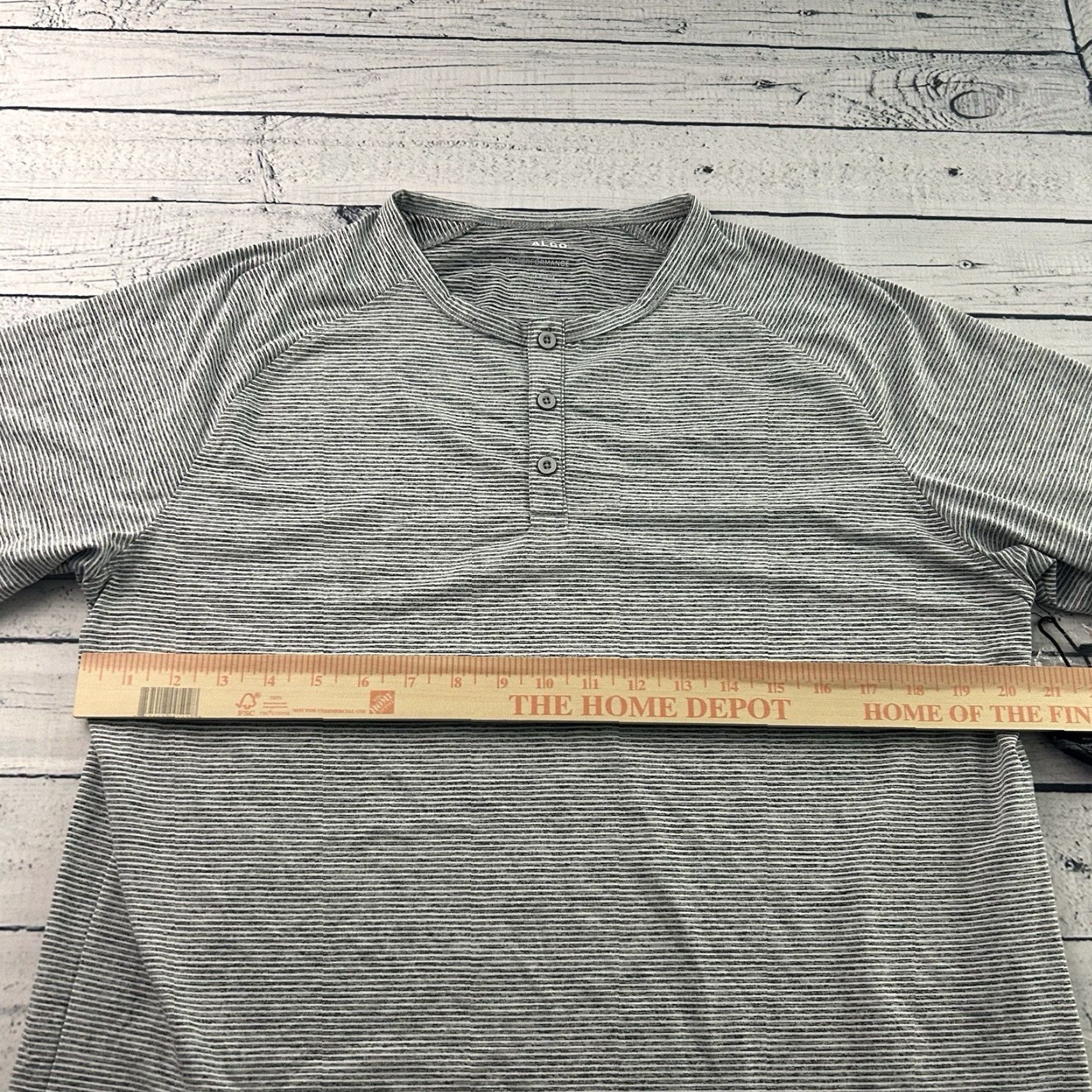 Vintage NEW 01.Algo Performance Short Sleeve Henley T Shirt Men's Large Gray Size US L / EU 52-54 / 3 - 5 Thumbnail