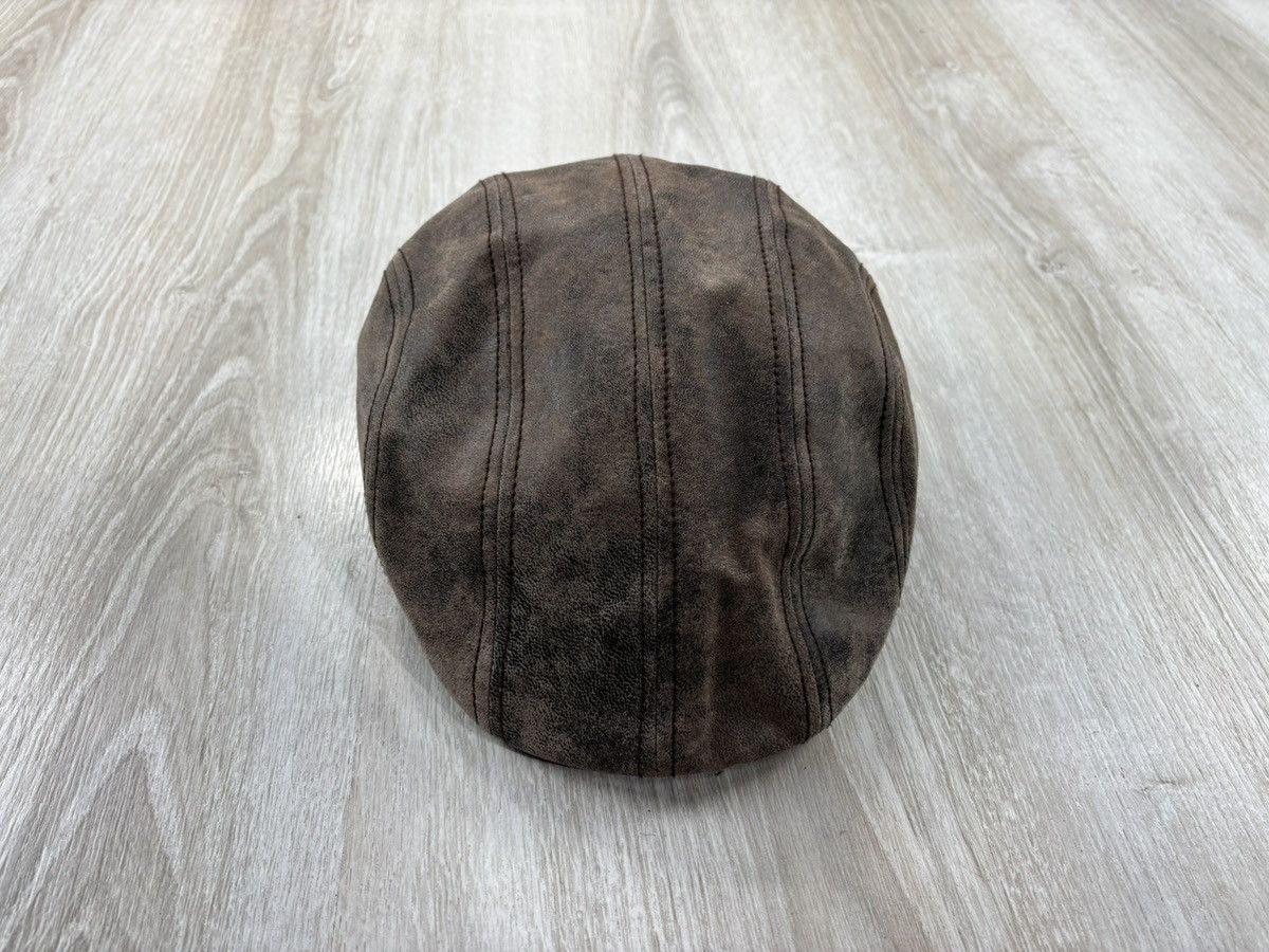 Designer × Stetson Mens leather cap flat hat Stetson Size M Color Brown Size ONE SIZE - 2 Thumbnail