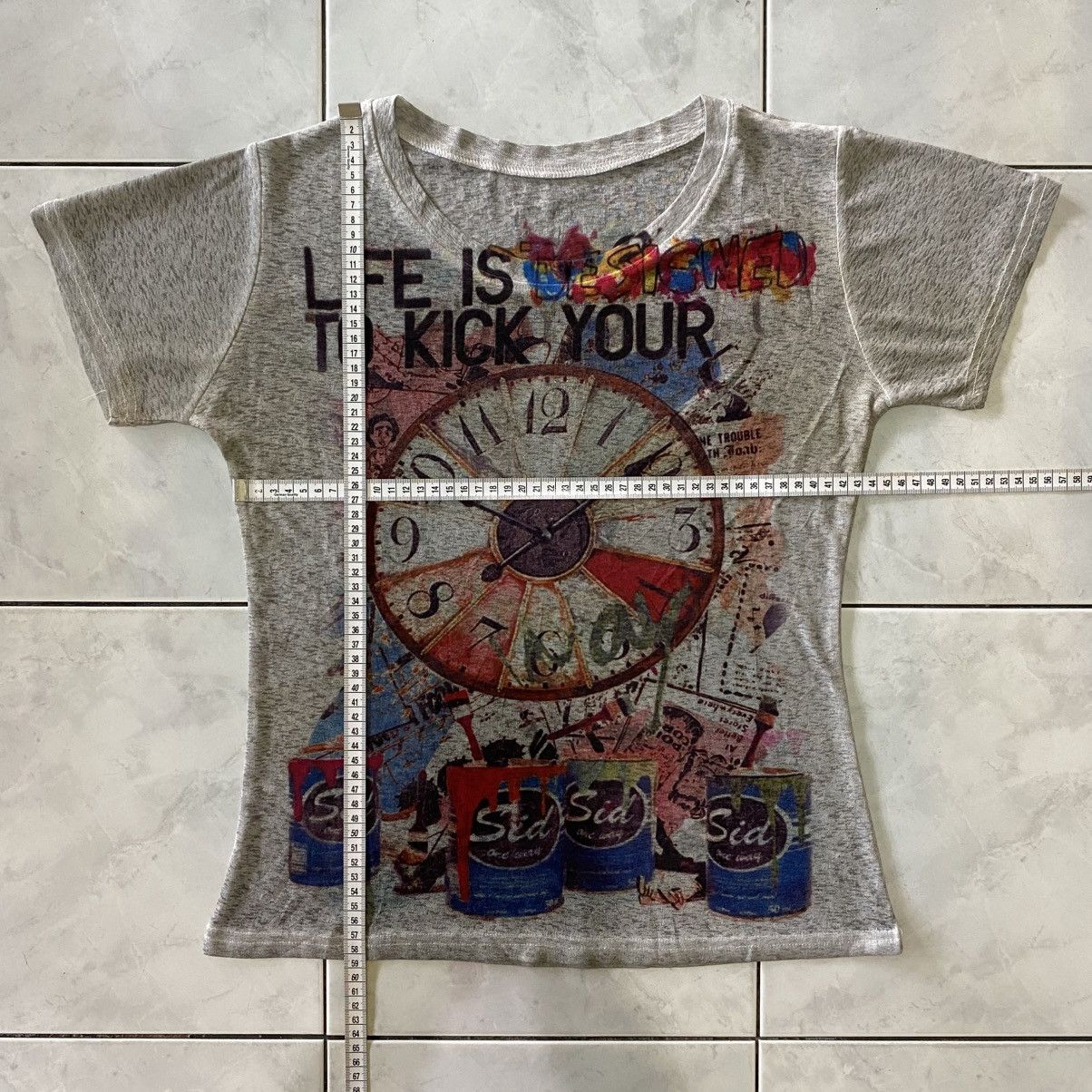 Other Vintage Artsy Clock Graphic Tee LifeIsDesignedToKickYour Size ONE SIZE - 14 Thumbnail