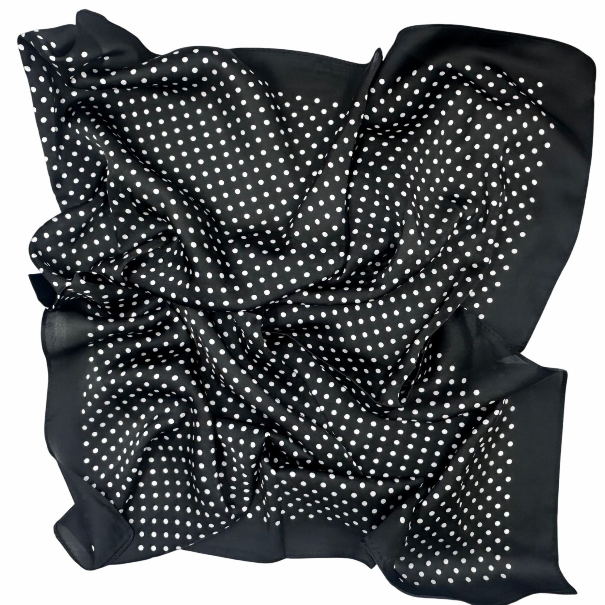 Other ✨Luxury Elegant Silky Soft Scarf Black White Polka Dot Squar Size ONE SIZE - 4 Thumbnail
