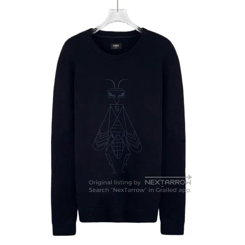 Fendi Fendi Black Insect Print Crew Neck Long Sleeve Sweatshirt Size US M / EU 48-50 / 2 - 1 Thumbnail