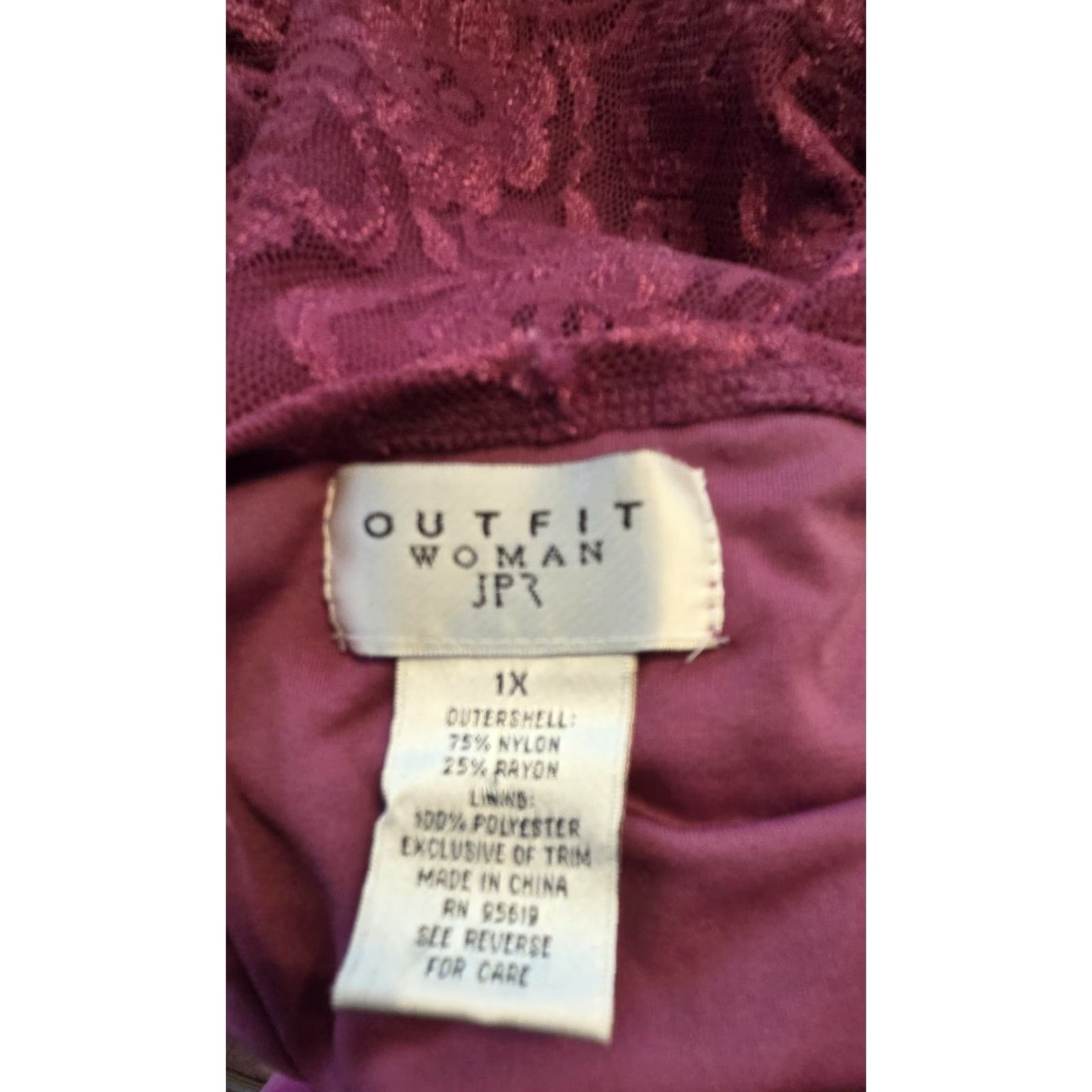 Vintage Jpr Outfit Plus Mauve Lace Lined Empire Top Blouse 1X Boho Goth Shirt (Plus) Women Womens Size XL / US 12-14 / IT 48-50 - 3 Thumbnail