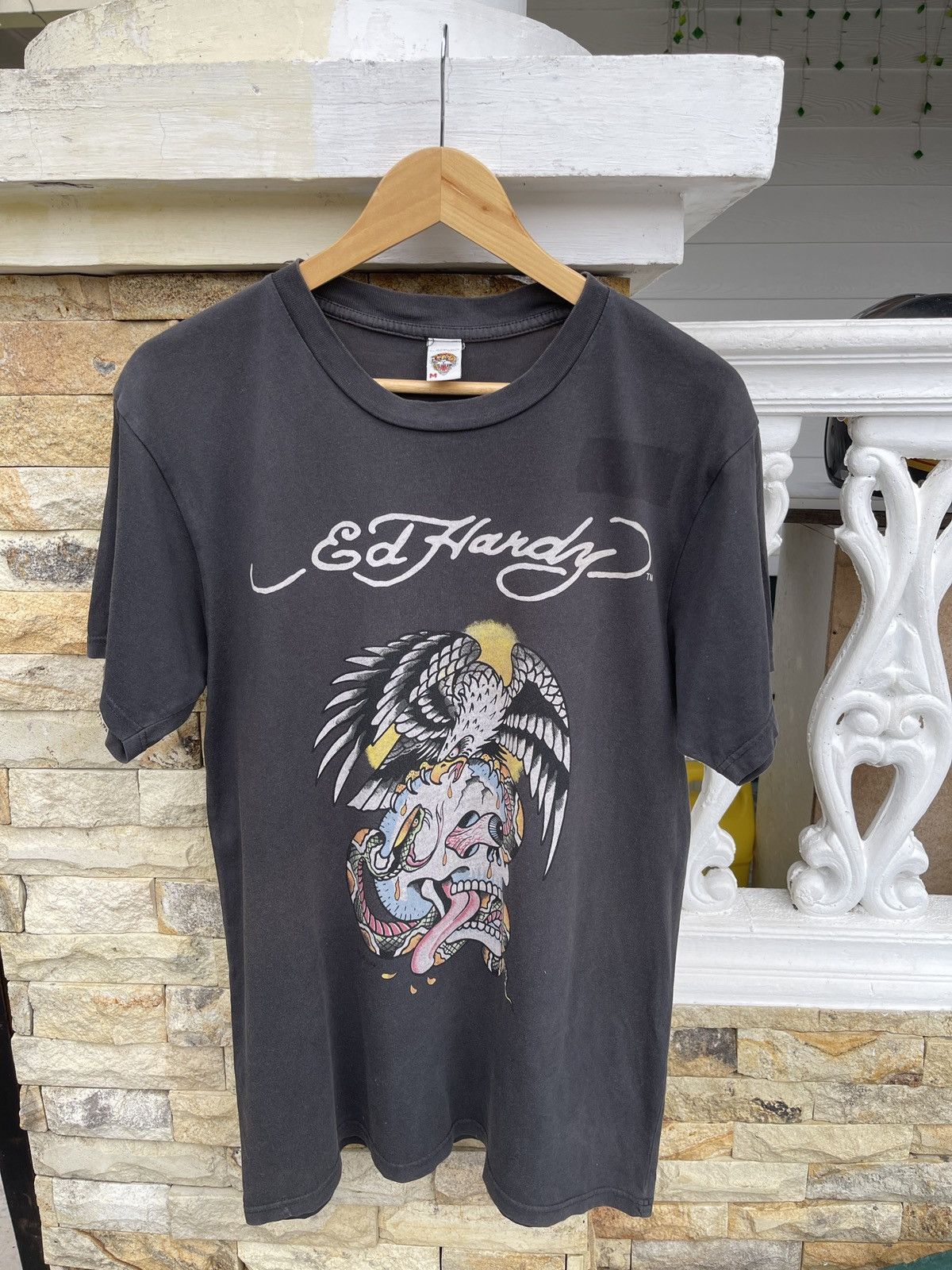 Last Drop🔥Rare🔥Vintage ED HARDY Melrose Skull Eagle T Shirt