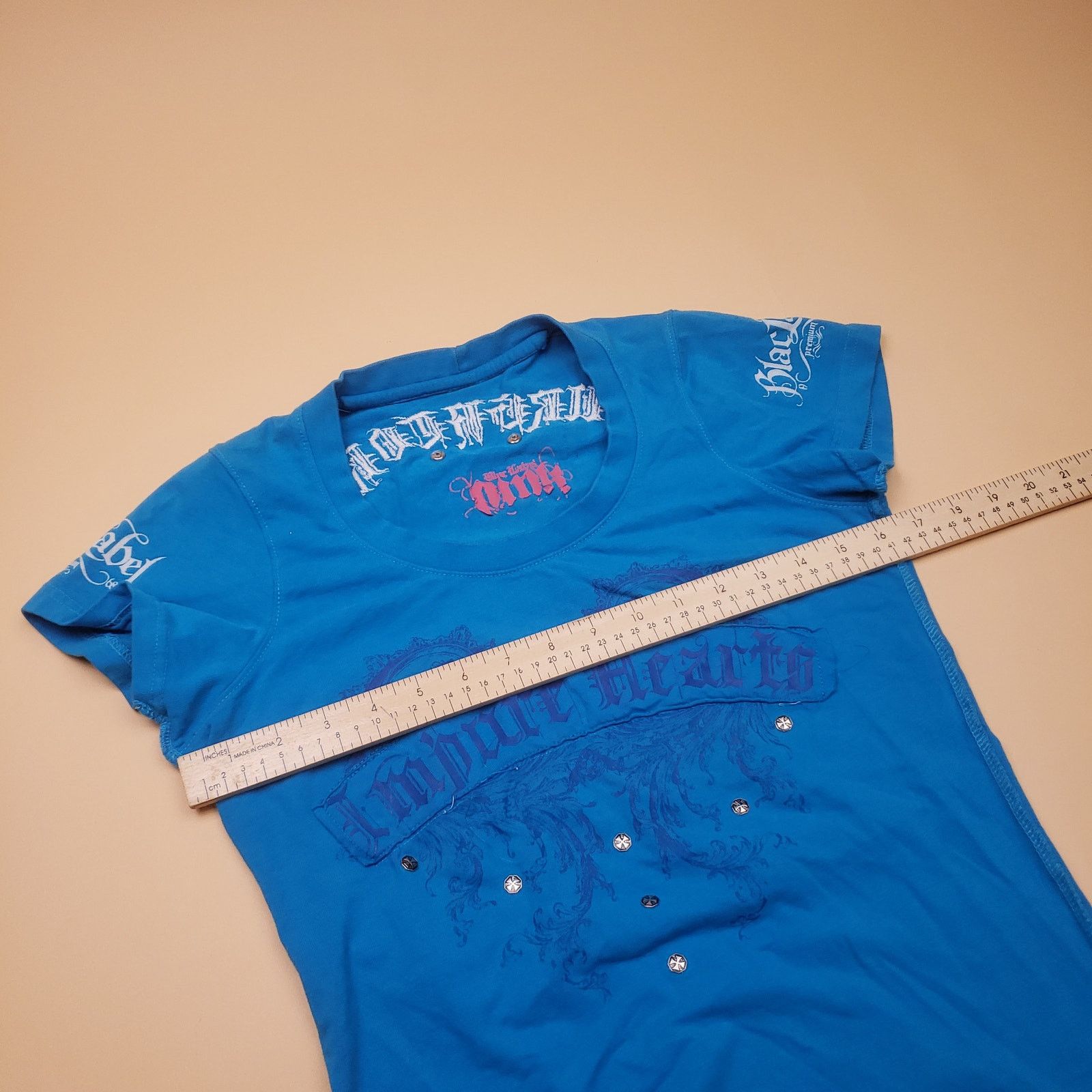 Vintage Vintage y2k Blac Label Pink Impure Hearts Womens studded Top Size M / US 6-8 / IT 42-44 - 14 Thumbnail