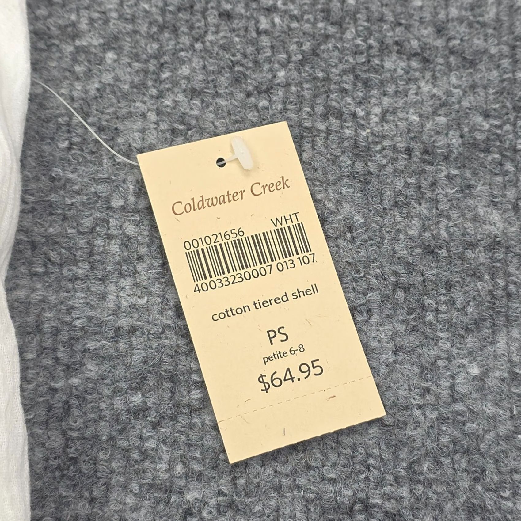 Coldwater Creek VINTAGE ColdWater Creek Cotton Tiered Shell Top Shirt Tank Women's PS White NWT Size S / US 4 / IT 40 - 6 Thumbnail