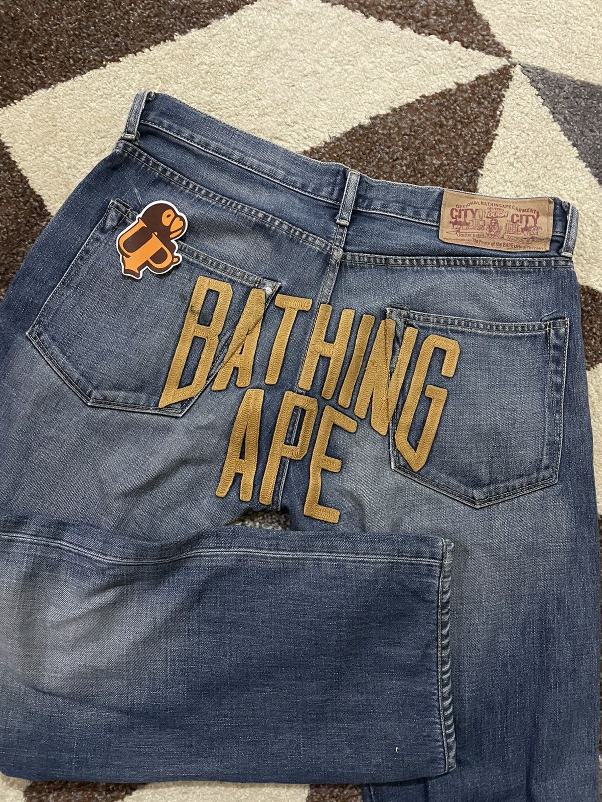 Bape OG Bape NYC Logo Embroidered Denim Jeans Size US 31 - 2 Thumbnail