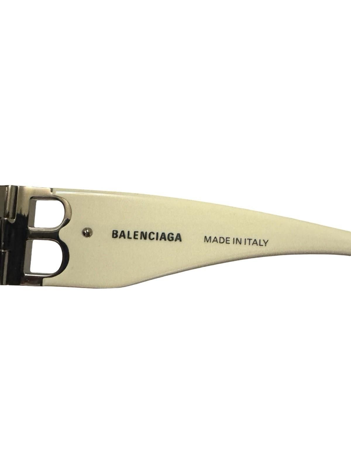 Balenciaga Balenciaga Dyna Frame XL Sunglasses White/Light Silver Size ONE SIZE - 3 Thumbnail