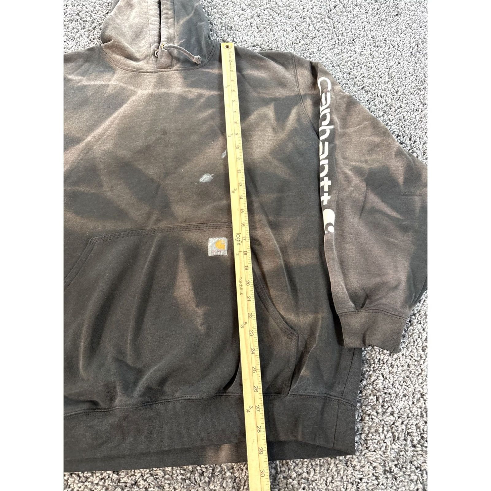 Carhartt VINTAGE Carhartt Hoodie Mens XL Black Distressed Grunge Work Relaxed Pullover Pockets Hooded Heavyweight Drawstring 1990s Mens Size US XL / EU 56 / 4 - 2 Thumbnail