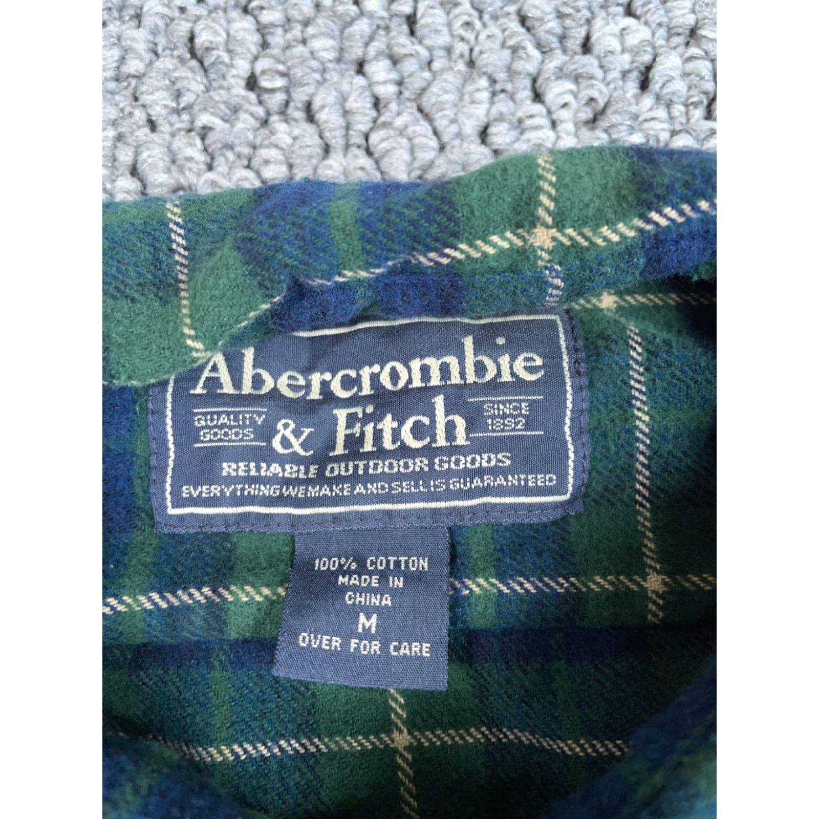 Abercrombie & Fitch VINTAGE Abercrombie & Fitch Oversized Flannel Shirt Men Medium Green Blue Tartan 90s Grunge Retro Size US M / EU 48-50 / 2 - 3 Thumbnail