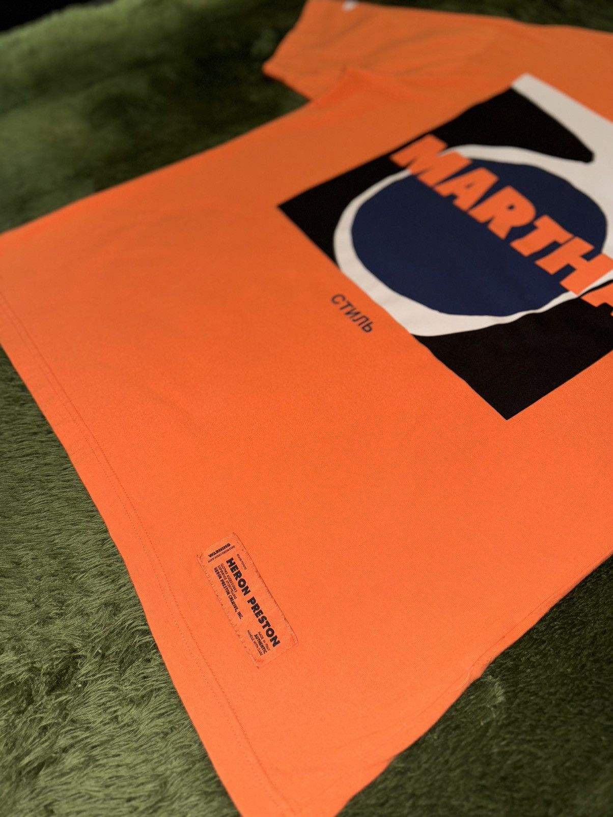 Heron Preston [M] Heron Preston “Martha” Graphic Loose Fit T-Shirt Orange Size US M / EU 48-50 / 2 - 6 Thumbnail
