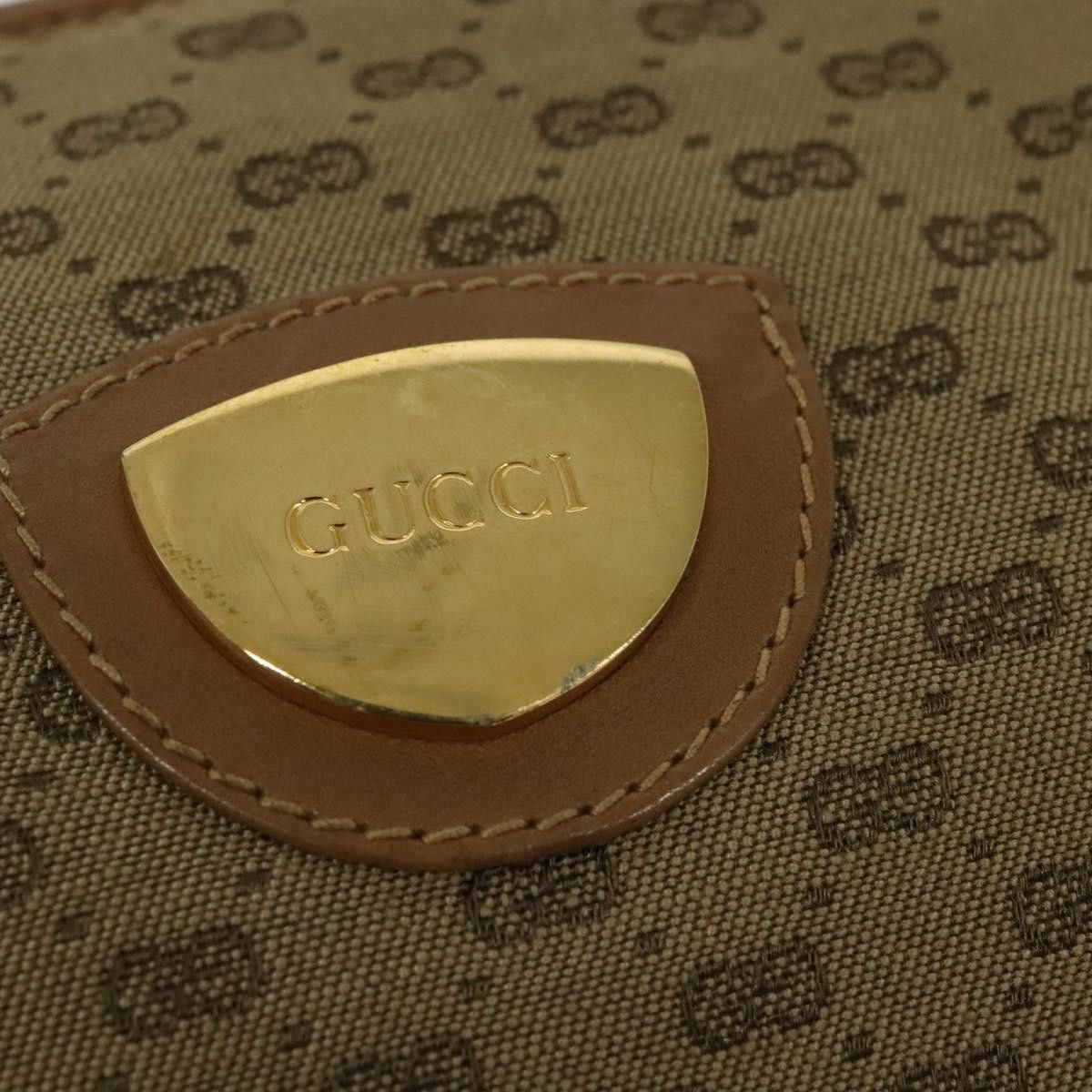 Gucci GUCCI Micro GG Canvas Shoulder Bag Vintage Beige Gold Size ONE SIZE - 14 Thumbnail