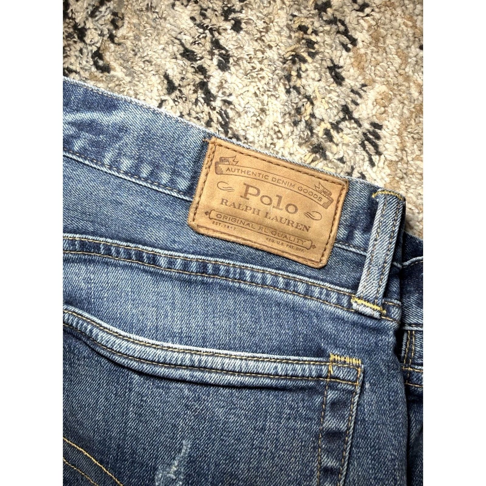 Polo Ralph Lauren Polo Ralph Lauren Jeans Mens 36x30 Denim Varick Slim Straight Paint Splatter Jeans Size US M / EU 48-50 / 2 - 4 Thumbnail