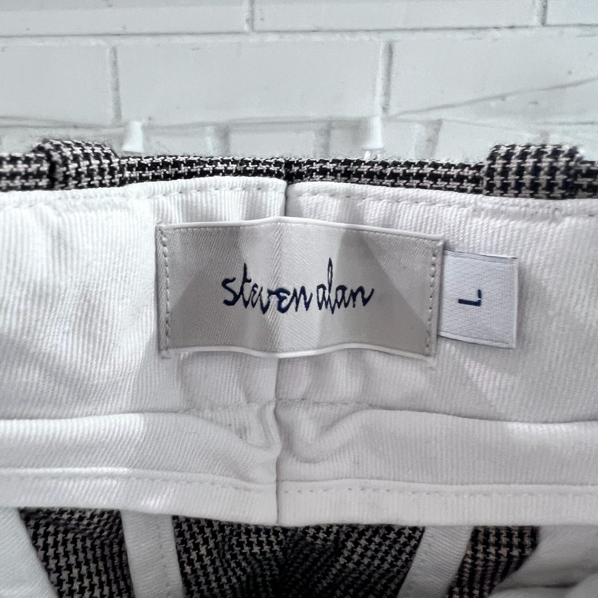 Steven Alan Steven Alan Small Houndstooth Cropped Pleated Trousers Size US 34 / EU 50 - 8 Thumbnail