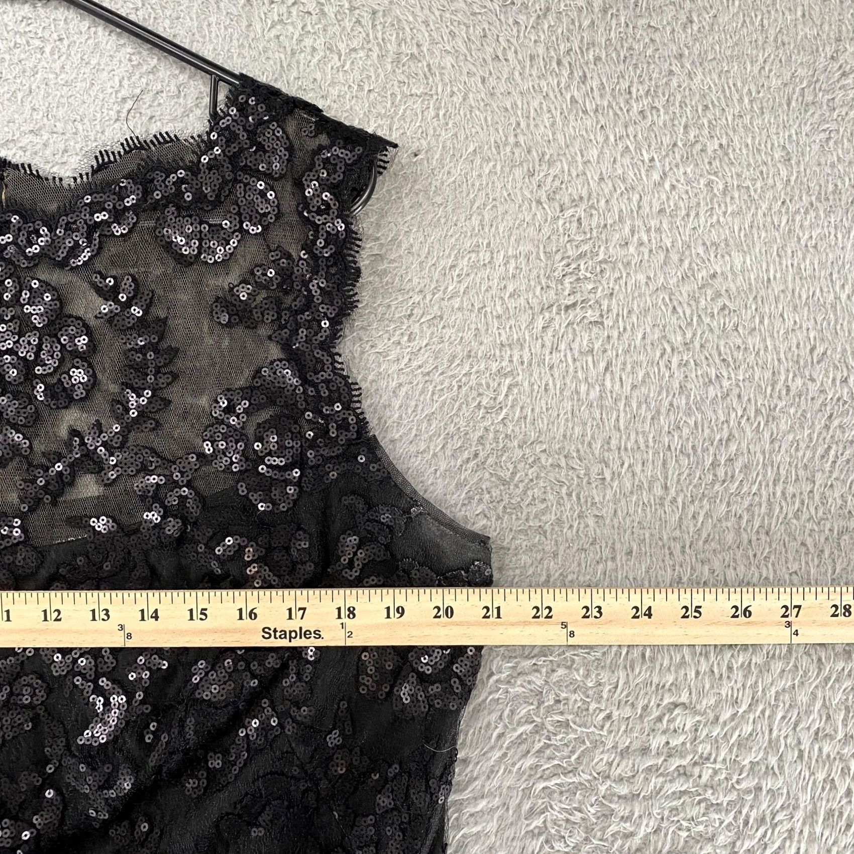 Tadashi Shoji Tadashi Shoji Dress Womens 16 Black Sequin Lace Sheath Illusion Party ALT1419M Size XXL / US 16-18 / IT 52-54 - 4 Thumbnail