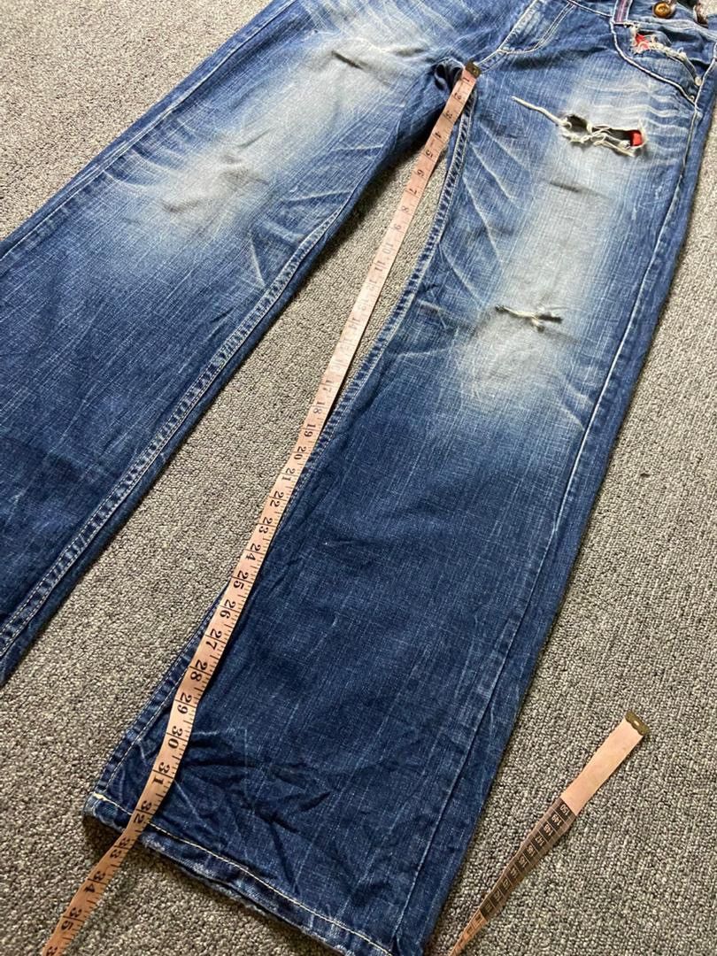 Japanese Brand Vintage Red Pepper Distressed Ripped Jeans Overalls (184) Size US 35 - 12 Thumbnail