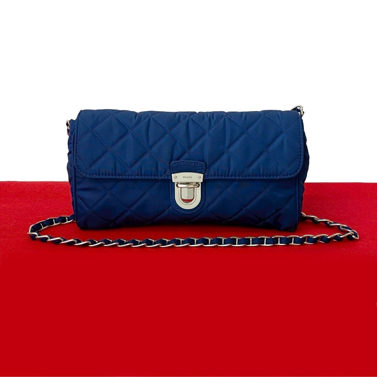 Prada Prada Shoulder Bag Blue Synthetic Size ONE SIZE - 1 Thumbnail