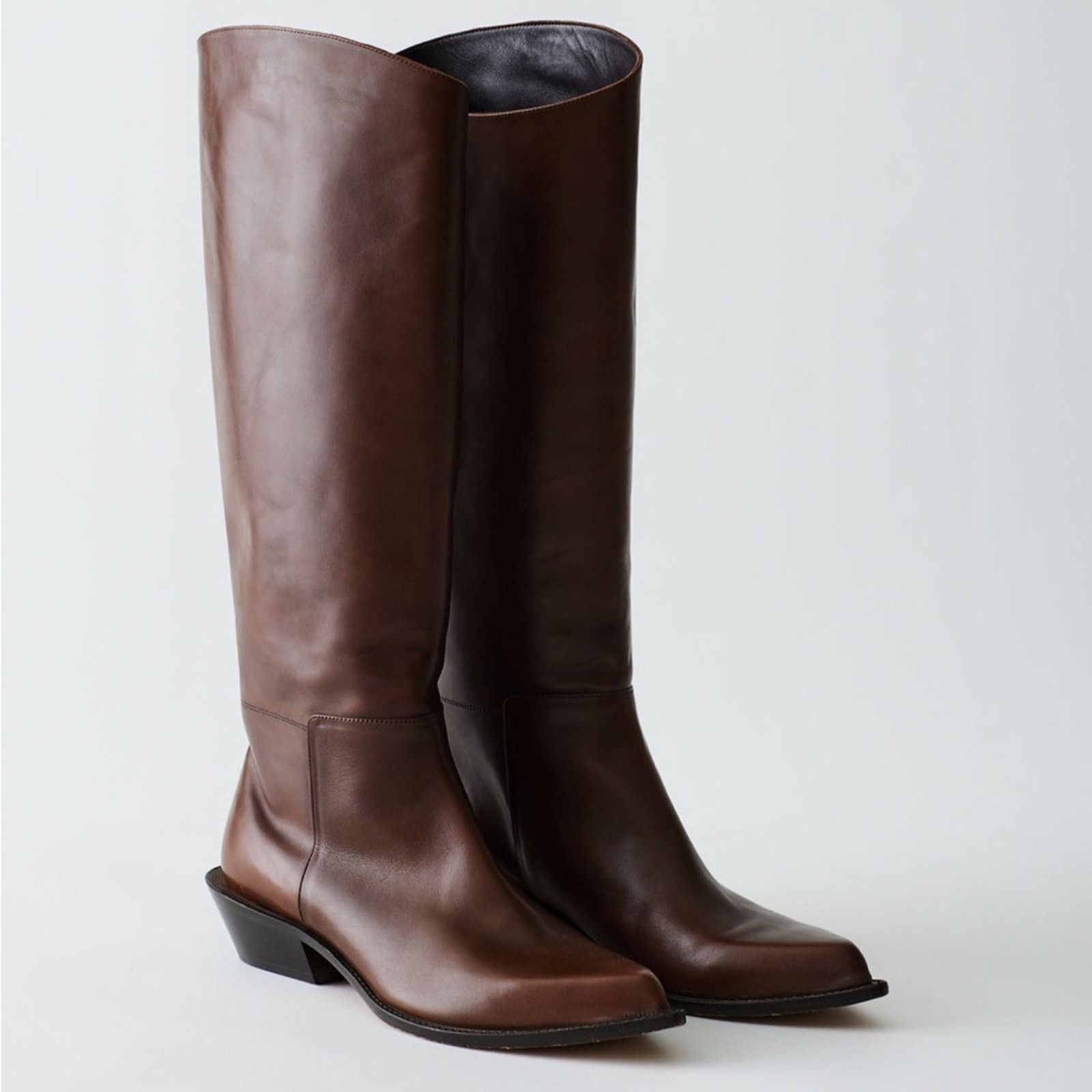Tibi Tibi Wax Calf Leather Dean Boot Brown 39.5 SOLD OUT $995 box Size US 9.5 / IT 39.5 - 1 Thumbnail