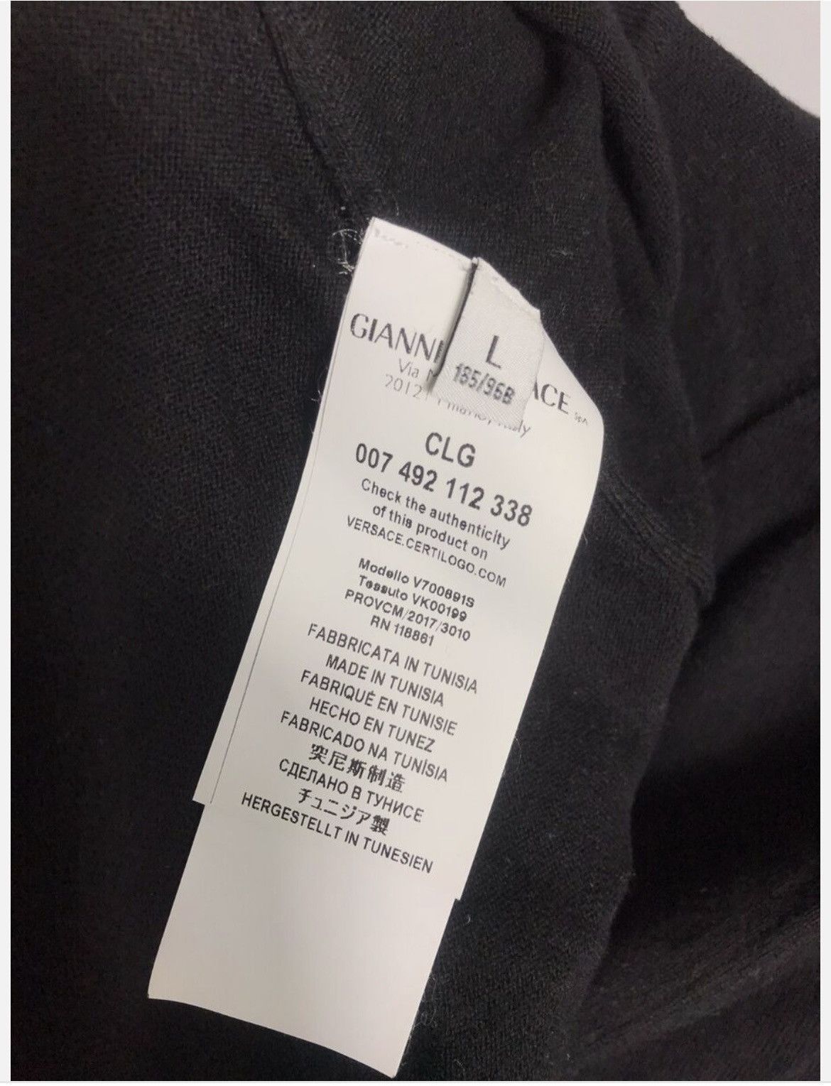 Versace Versace Jumper Black Designer Mens Cotton Sweater Size US L / EU 52-54 / 3 - 7 Thumbnail